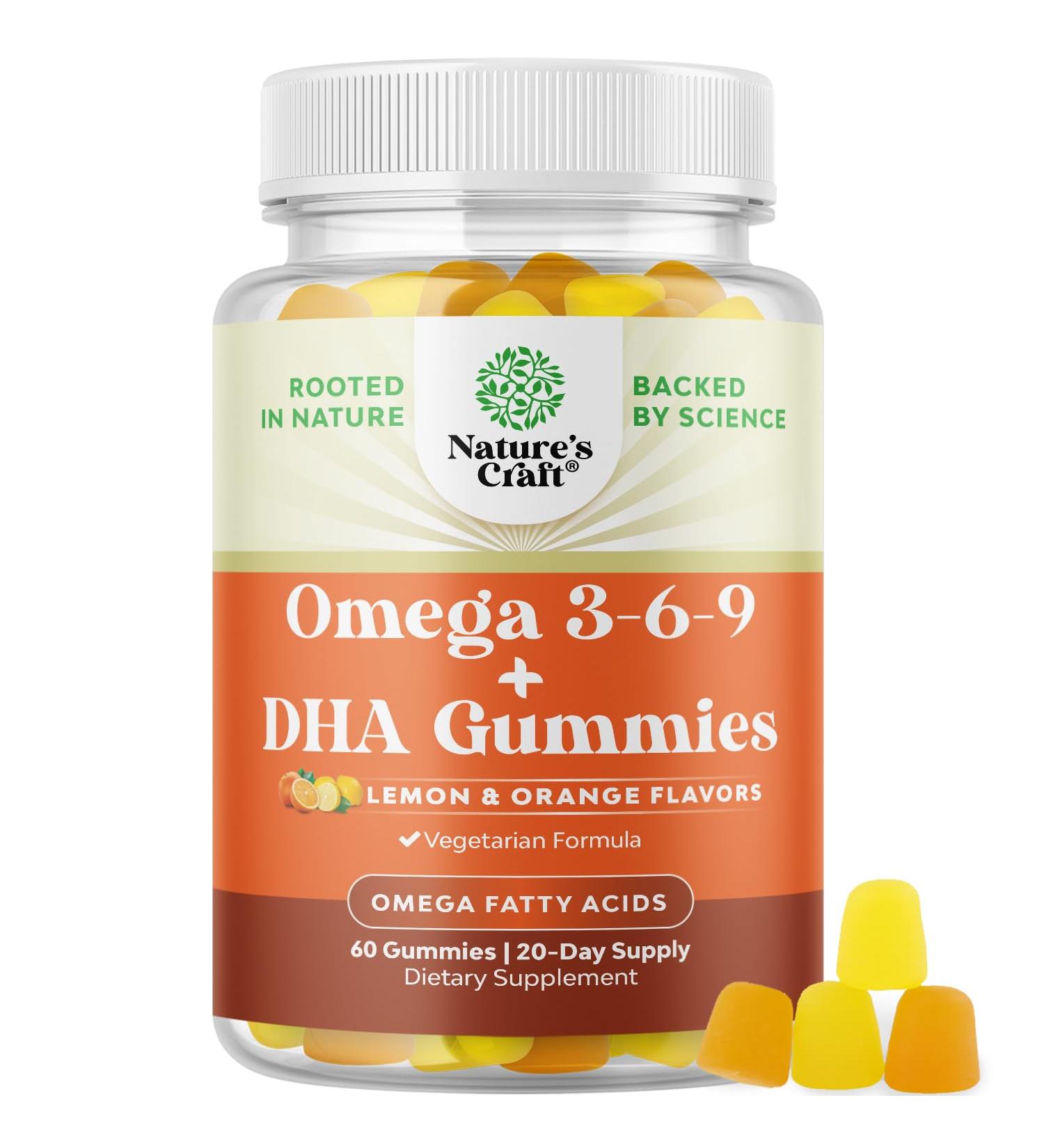 Omega 3 Gummies for Adults - Vegetarian Omega 3 6 9 DHA Gummies for Brain Bone and Heart Health and Joint Support - Burpless Fish Free Plant Based Supplement Men Women - 60 Count 60 Count (Pack of 1) - Buy Online on GoSupps.com