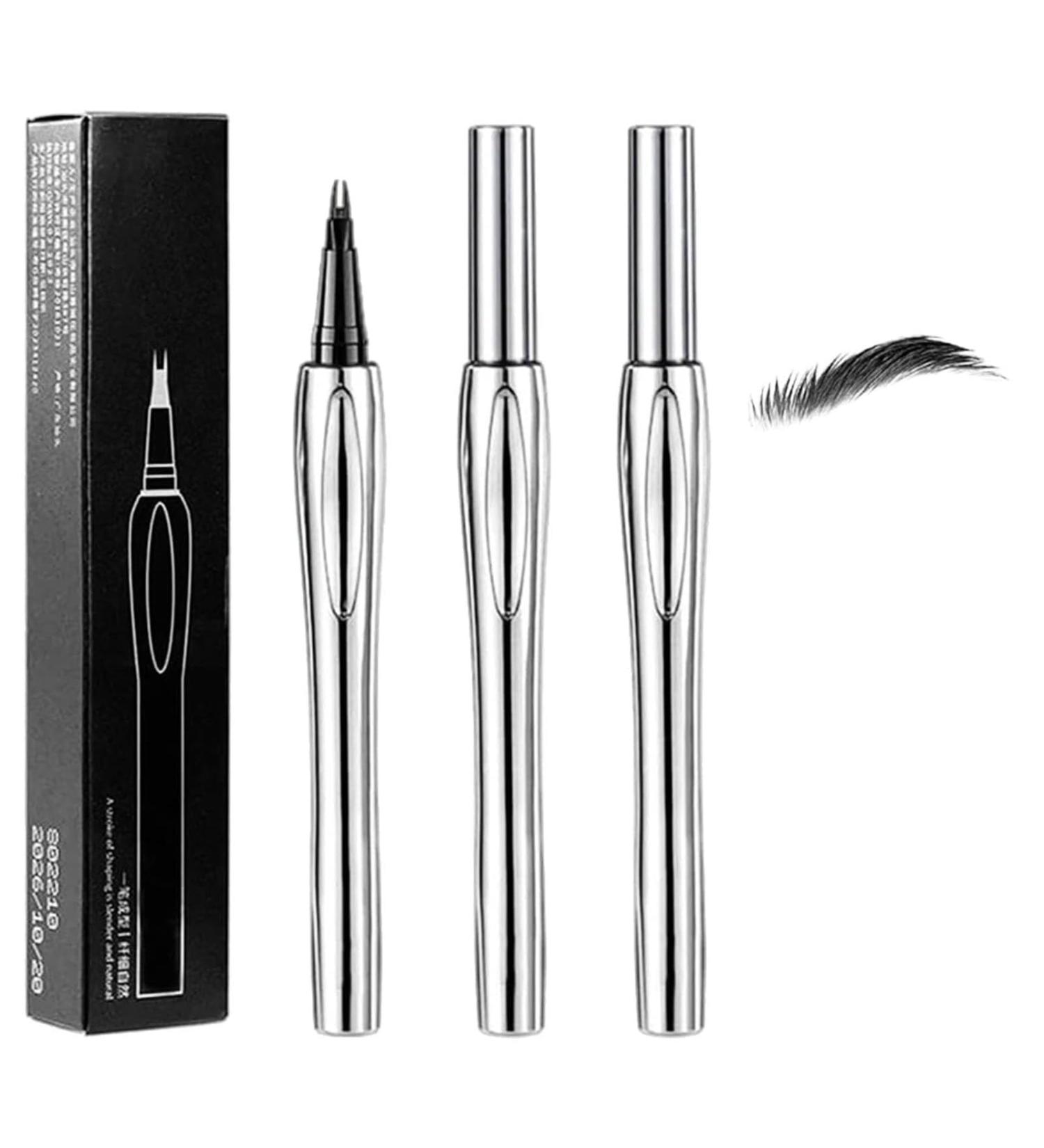 Waterproof Micro Fork Eyebrow Pencil Microblading Eyebrow Pen with 2 Fork Tips Applicator 3D Waterproof Eyebrow Pen for Creating Natural Eyebrows (#03) - Buy Online on GoSupps.com