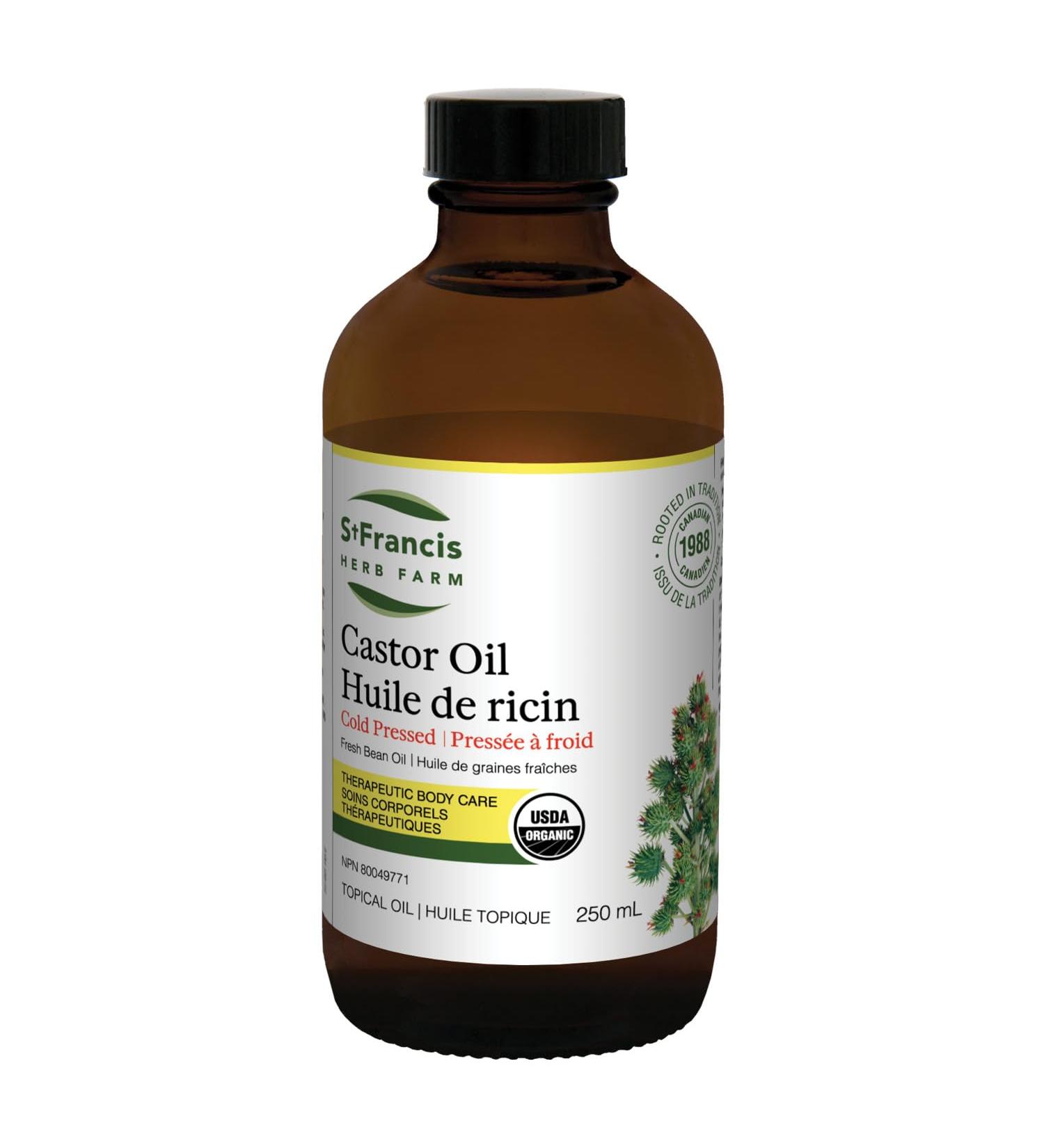 St. Francis Herb Farm Castor Oil | Castor Oil for Skin | Certified Organic | 100% Hexane Free | Amber Bottle | (250 ml) - Buy Online on GoSupps.com