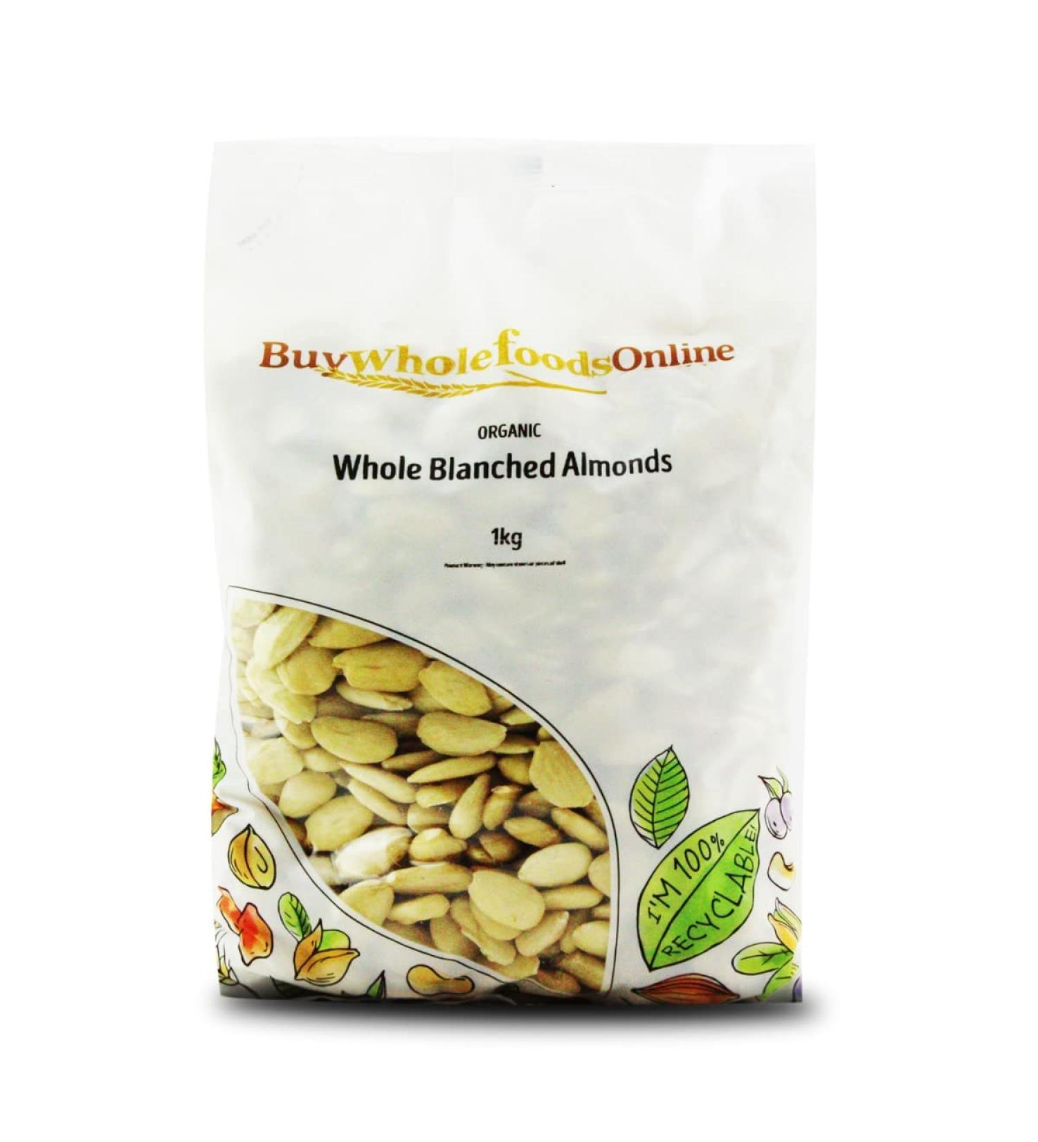 Organic Whole Blanched Almonds 1kg (BWFO)