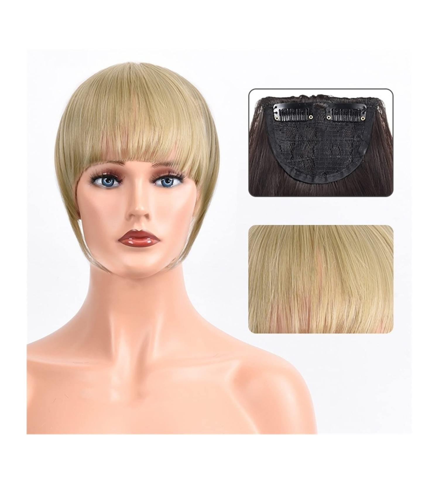 Bangs Hair Clip Synthetic Heat Resista Fake Bangs French Bangs Hair Piece Clip in Thick Natural Full Bangs Straight Fringe with Temples for Women Girls Bangs Clip in Hair (Color : 123-15 Size : 15c 15cm 123-15 - Buy Online on GoSupps.com