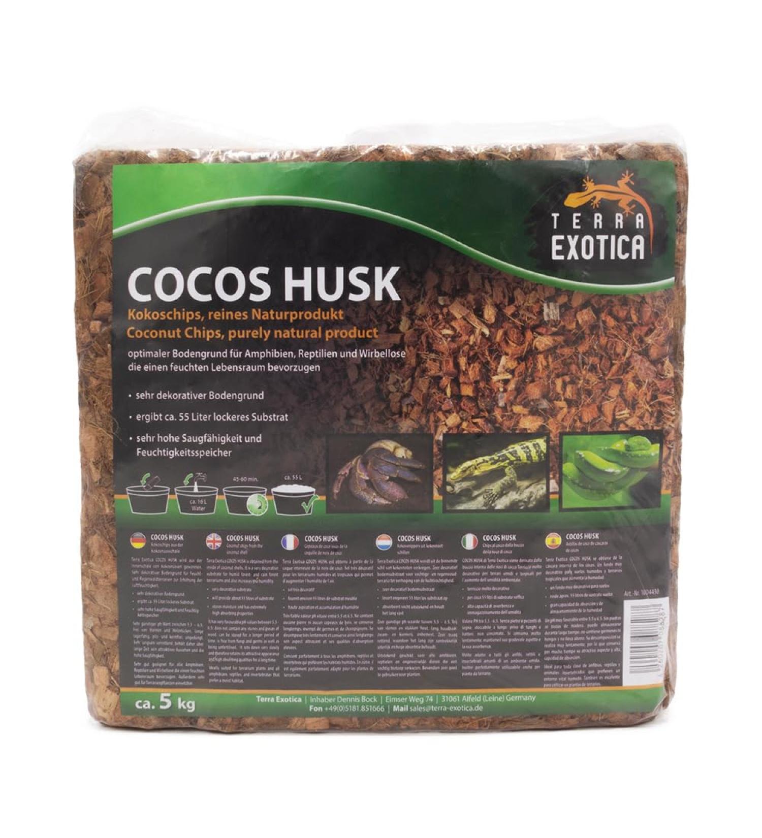 Buy Cocos Husk Brick 5kg - Coarse Pressed Humus for Terrarium Floors | Ideal Substrate for Reptiles & Amphibians - 55 Liters Loose Coverage - Buy Online on GoSupps.com