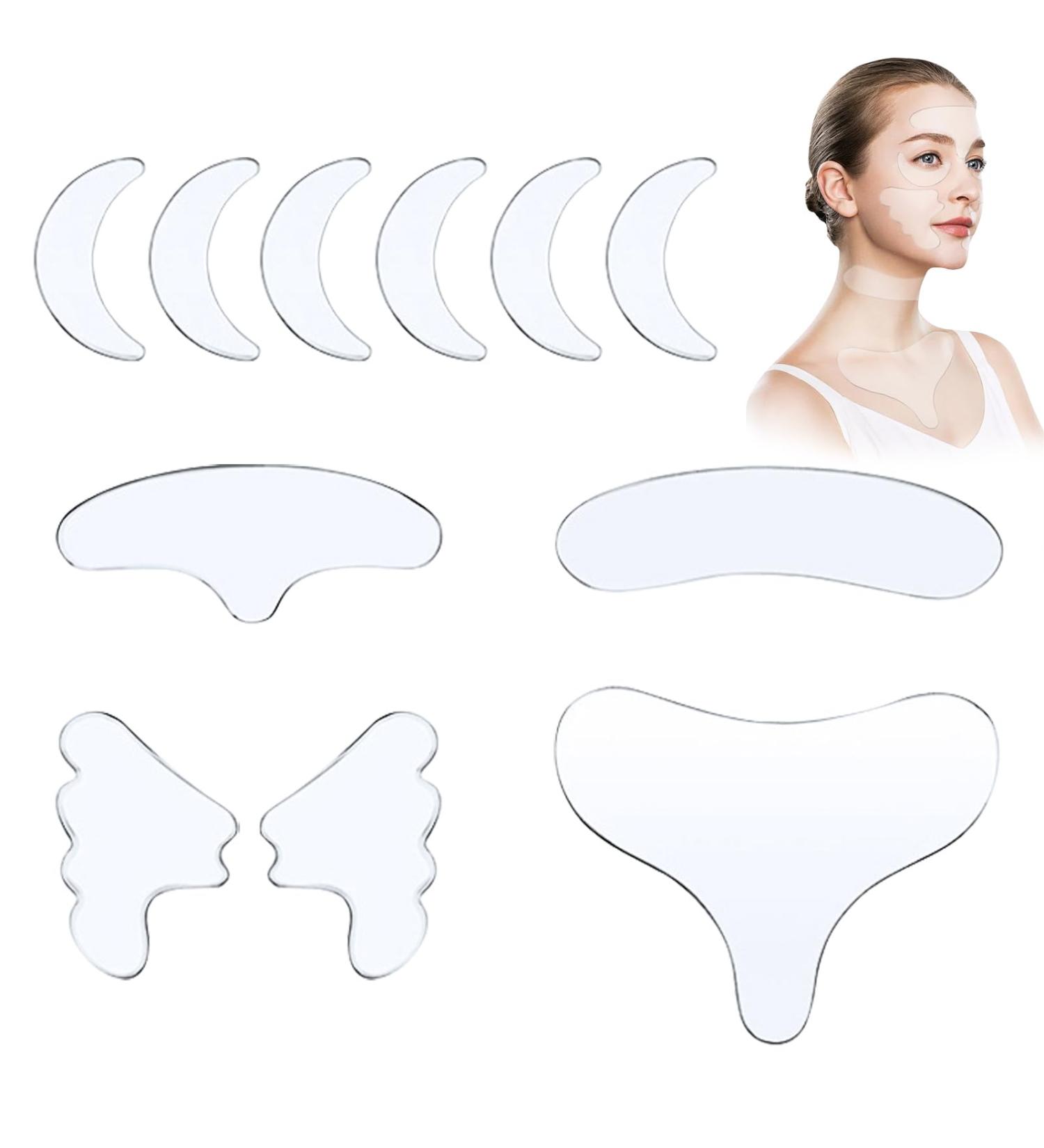 11 Pieces Face Lifting Patches Invisible Wrinkle Smoothing Facial Neck Forehead Eye Skin Patches Reusable Silicone Pads All in One Anti Wrinkle for Rejuvenated Skin Elasticity Anti-Ageing Patches - Buy Online on GoSupps.com