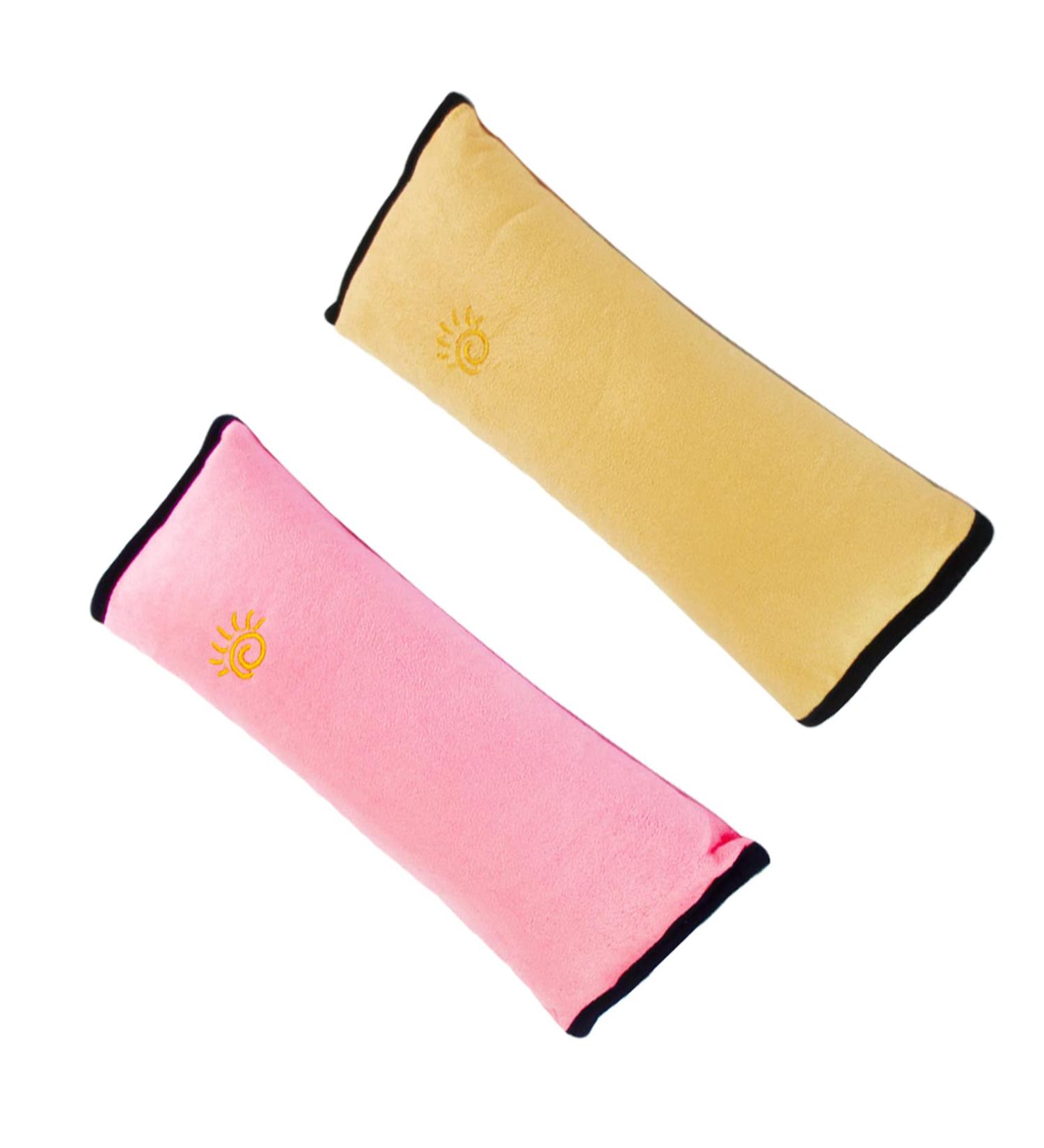 MHwan Seat Belt Pads 2 PCS Child Adult Head and Neck Support Seatbelt Strap Cover | Super Soft Cotton Seat Belt Pads for Kids & Adults | Pink & Yellow Seat Belt Covers - Buy Online on GoSupps.com