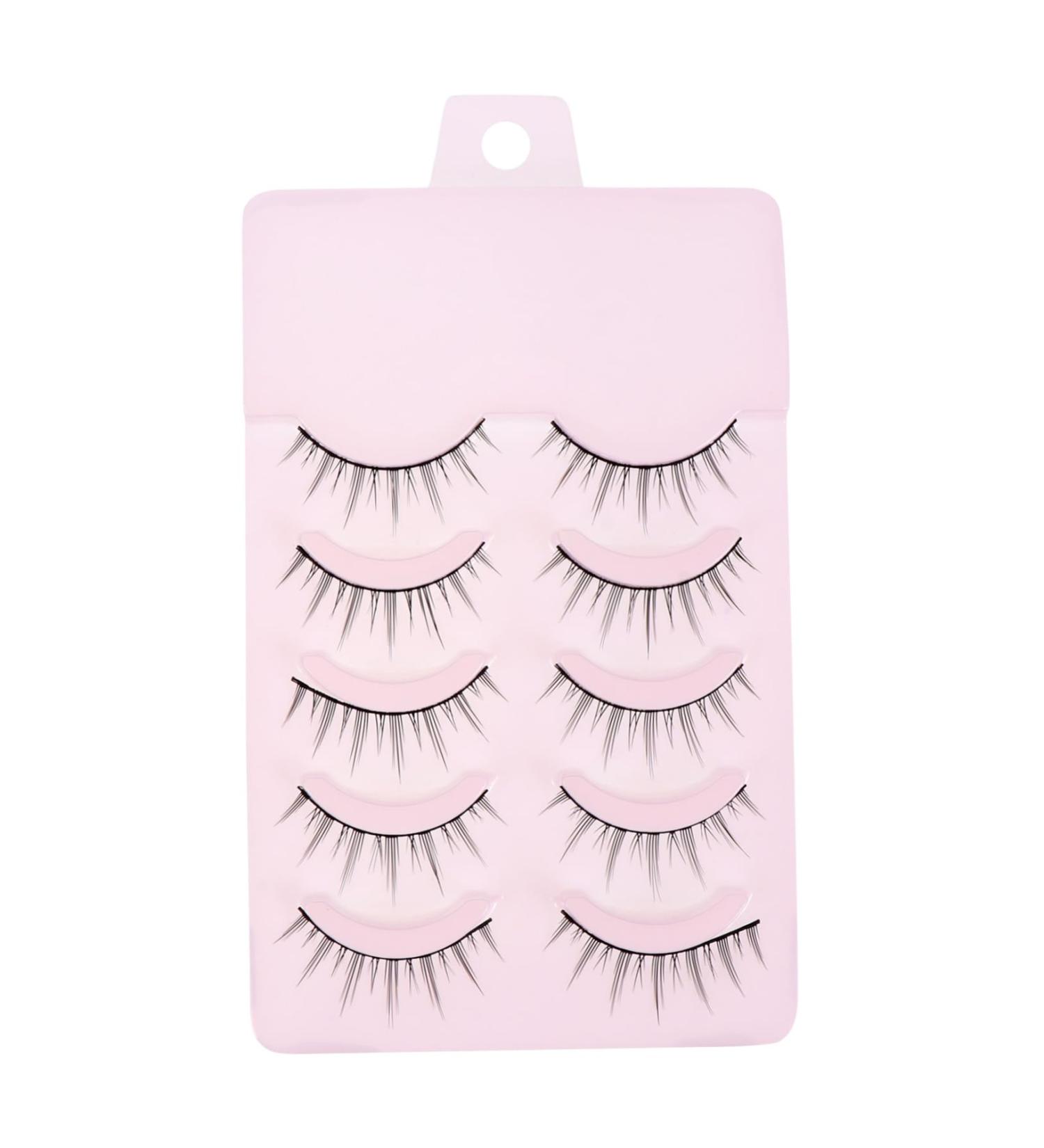 POPETPOP 5 Pairs Fake eyelashes Handmade Lashes Beauty Eyelashes Cosmetics Eyelashes Transparent Band Eyelash Cat Eyes Eyelashes 3D Faux Lashes chemical fiber girl False Eyelashes woman - Buy Online on GoSupps.com