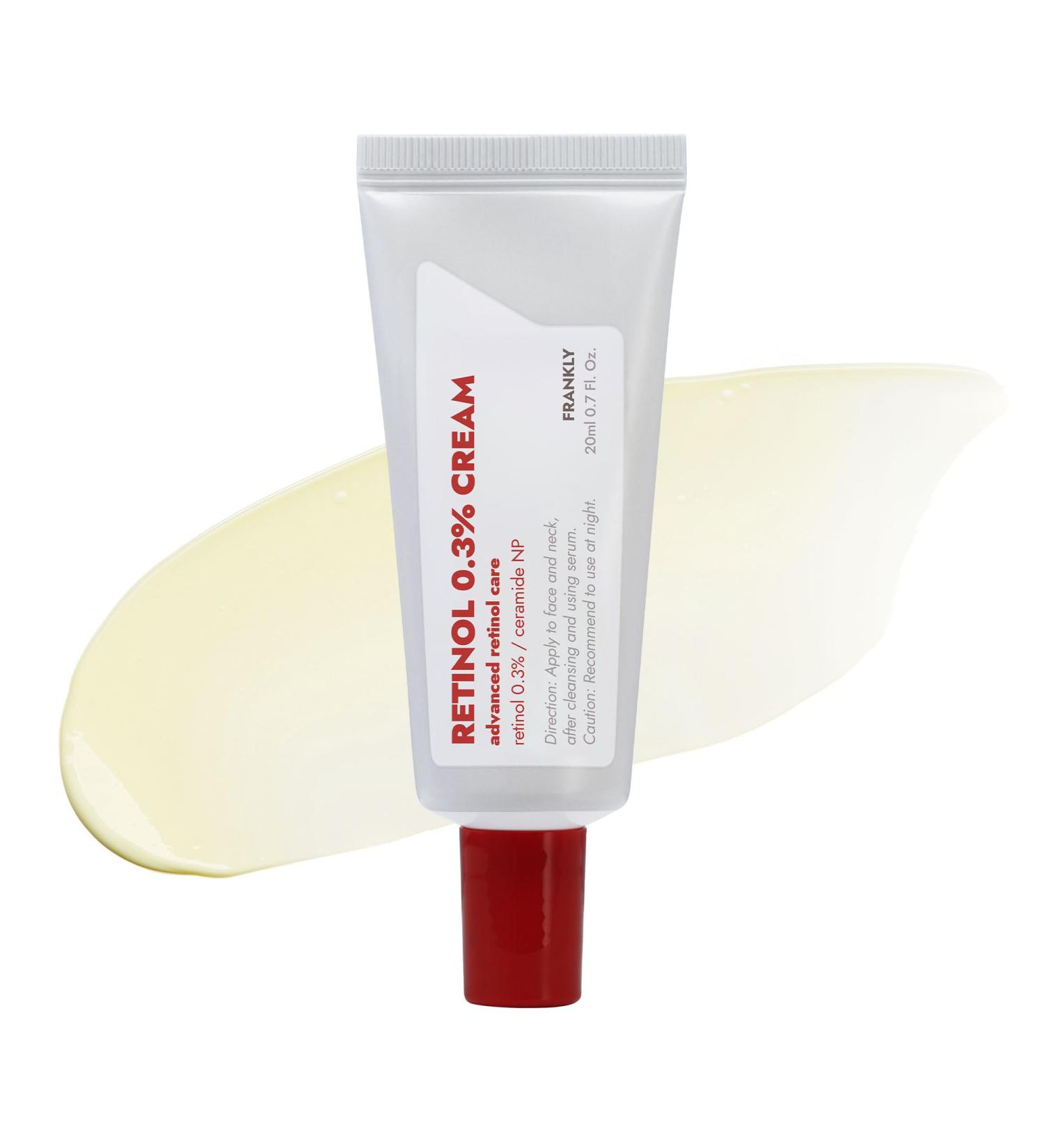 FRANKLY Retinol 0.3% Cream, 0.7 fl oz - Korean Intensive Retinol | Night Cream | Ceramides & Natural Ginseng | Anti-aging, Wrinkles Care, Reduces Congestion and hyperpigmentation | Korean Skin Care - Buy Online on GoSupps.com