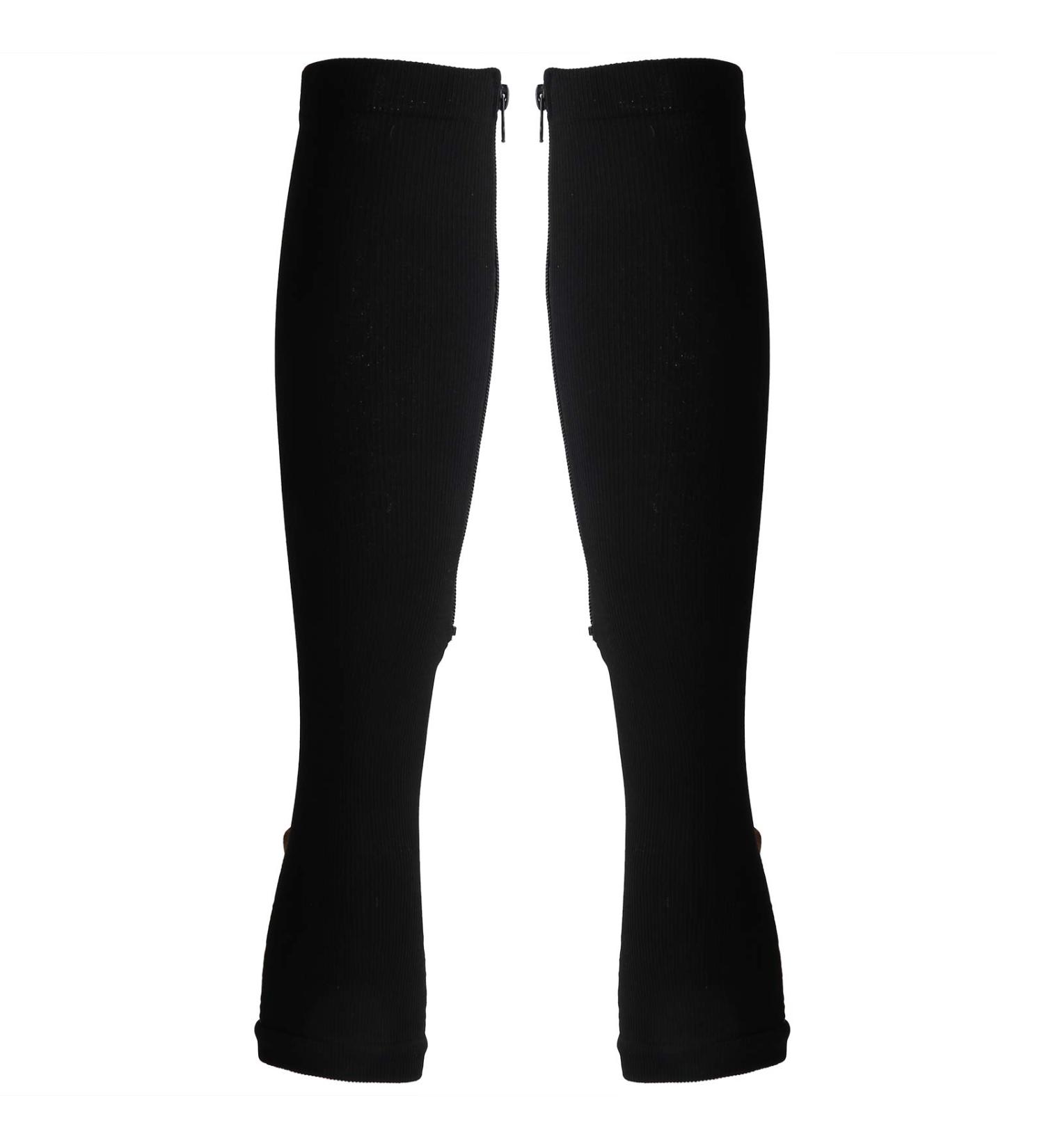 Buy Knee-High Compression Stockings for Varicose Veins | Zippered Open Toe Steady Support | Men & Women | L/XL - Buy Online on GoSupps.com