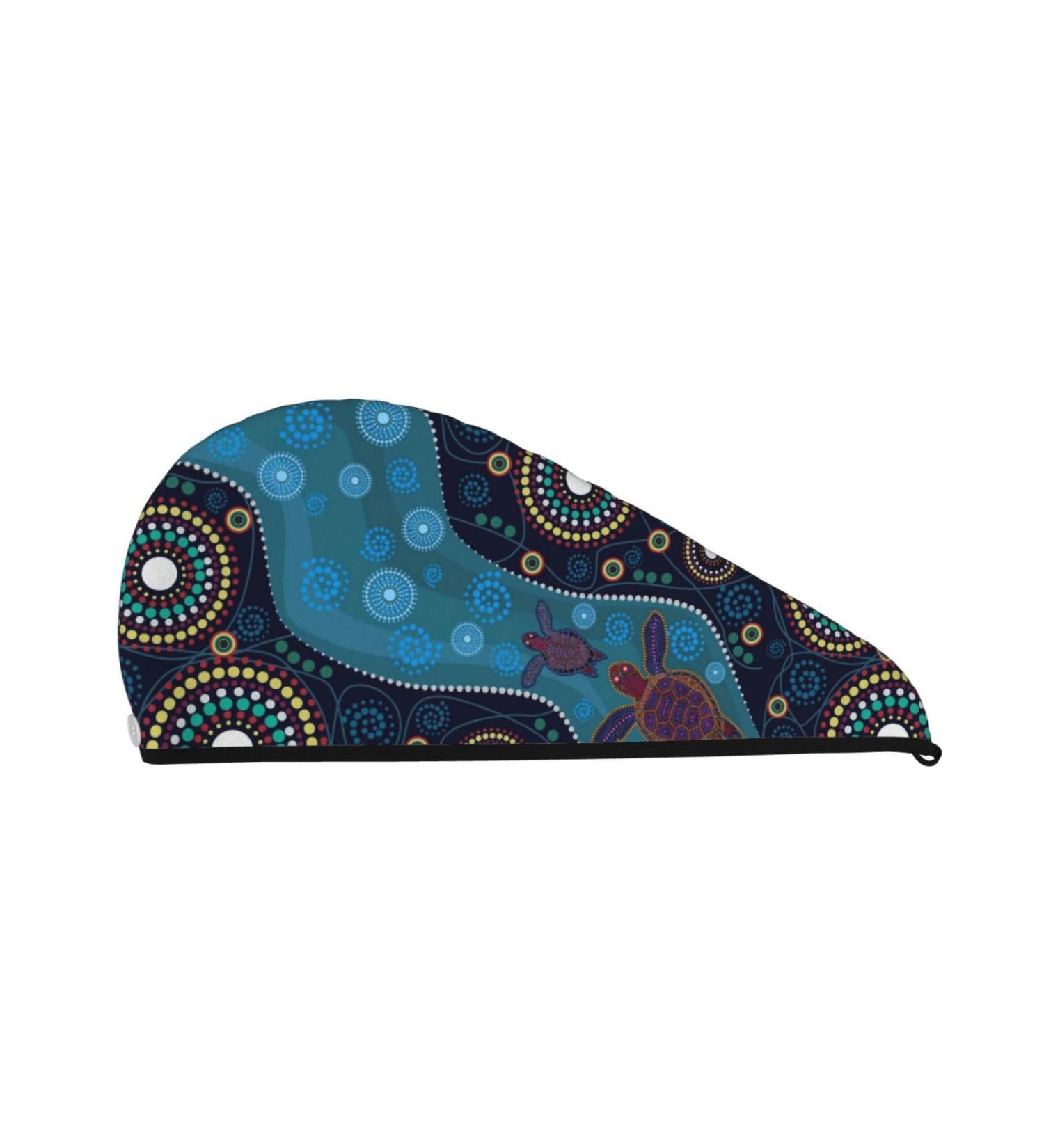 Bohemian Turtle Microfiber Hair Towel - Soft Super Absorbent Wrap for All Hair Types - Quick Dry Coral Velvet Cap for Women - Buy Online on GoSupps.com