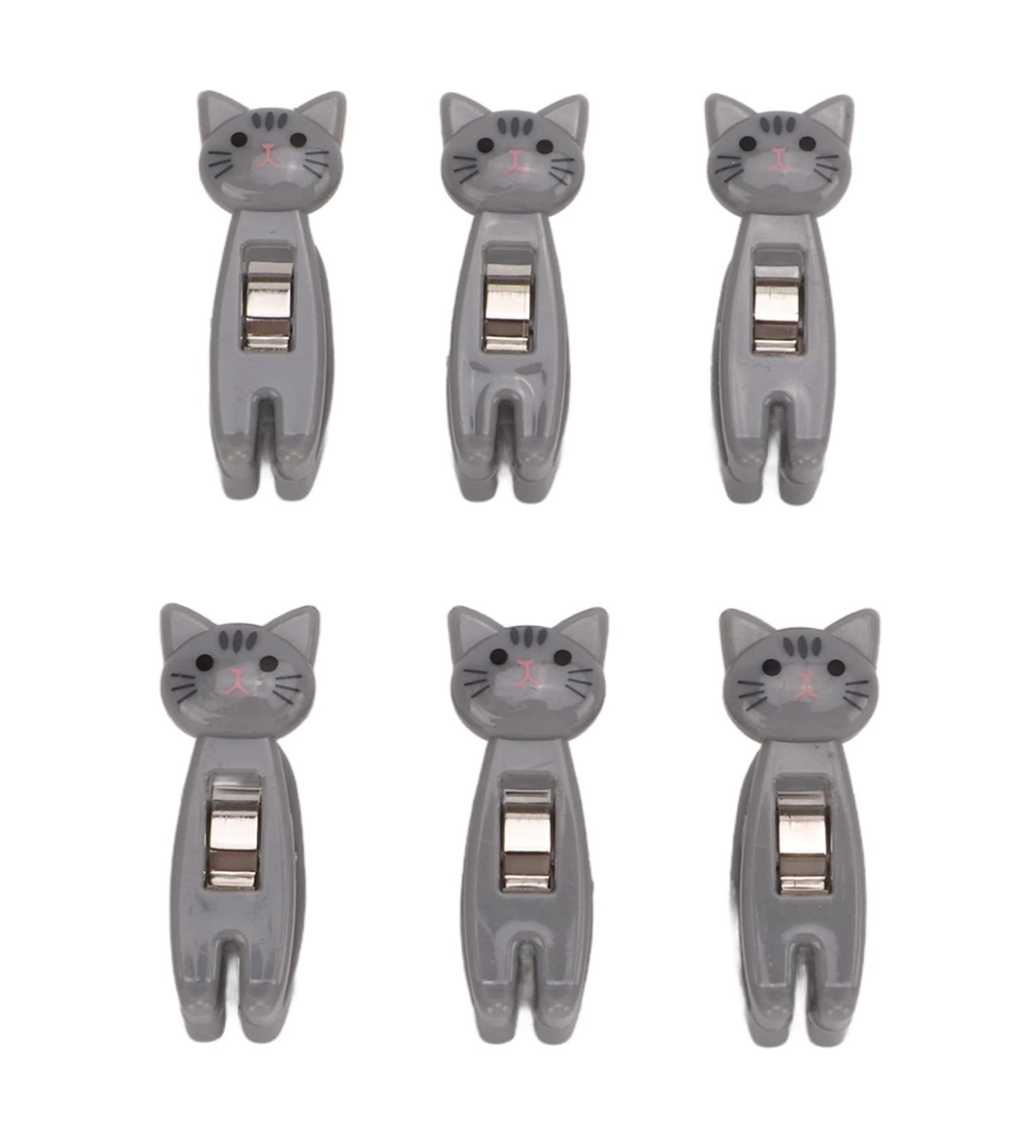 6 Pieces Cat Snack Clips - Anti-Slip Strong Metal Spring Versatile for Food & Documents (Gray) - Buy Online on GoSupps.com