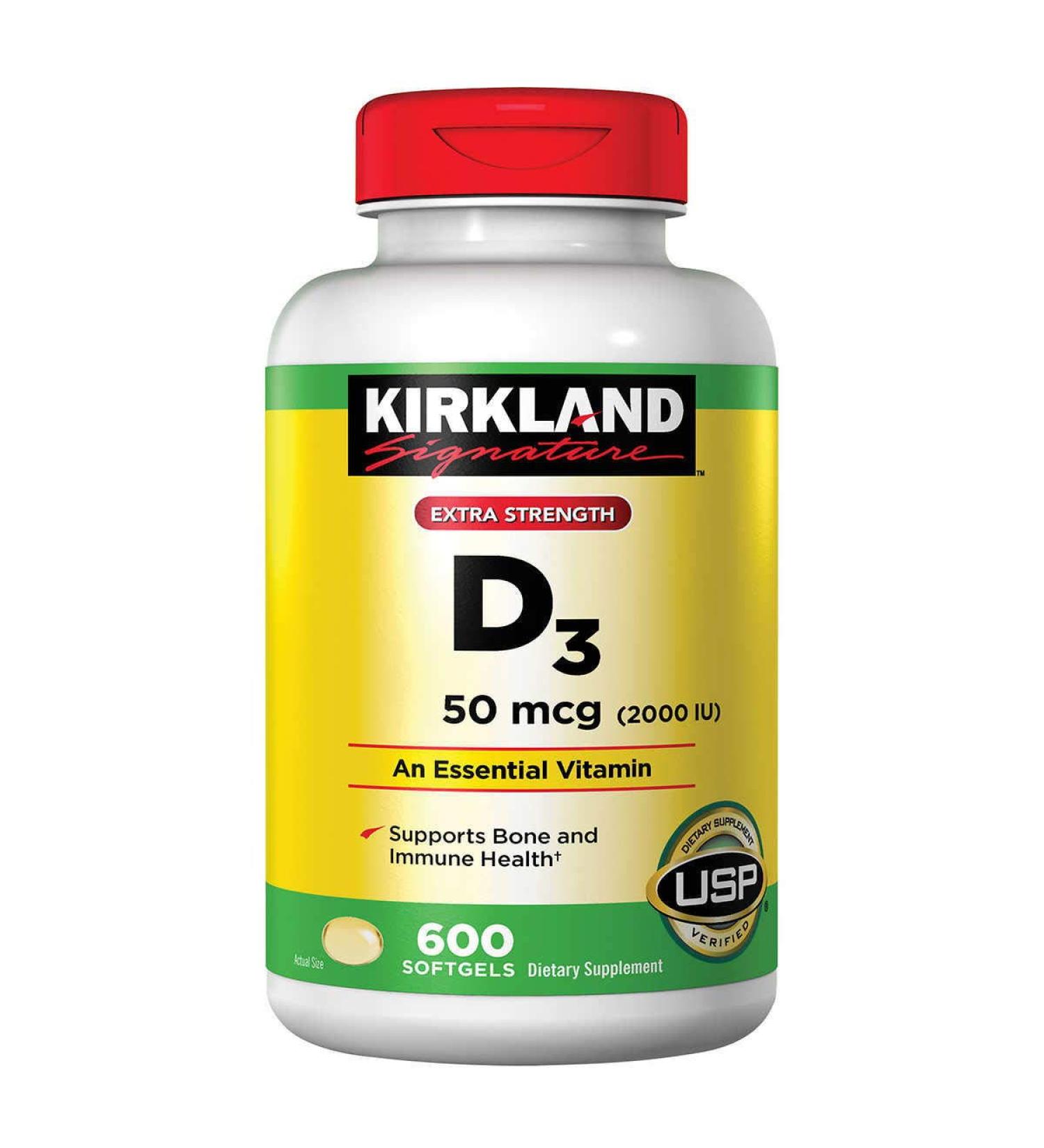 Kirkland Signature Extra Strength D3 50 mcg 600 Softgels (5 Pack)