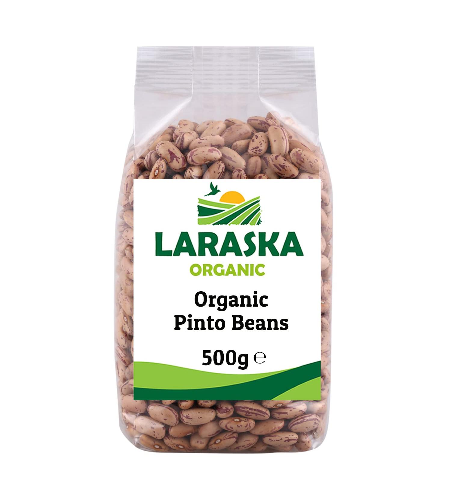 Organic Pinto Beans 500g - Star Ingredient in Soups Stews Chillies and Dips High in Iron Potassium Fiber Protein Certified Organic