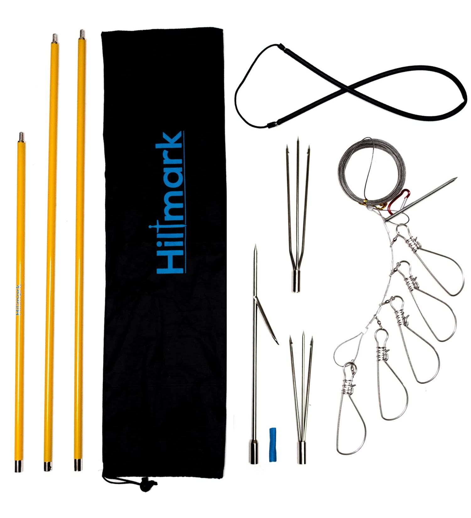 Hawaiian Sling Fishing Spear Set - 3 Piece Fiberglass Pole Spear with Stainless Steel Tips & Travel Bag - Buy Online on GoSupps.com