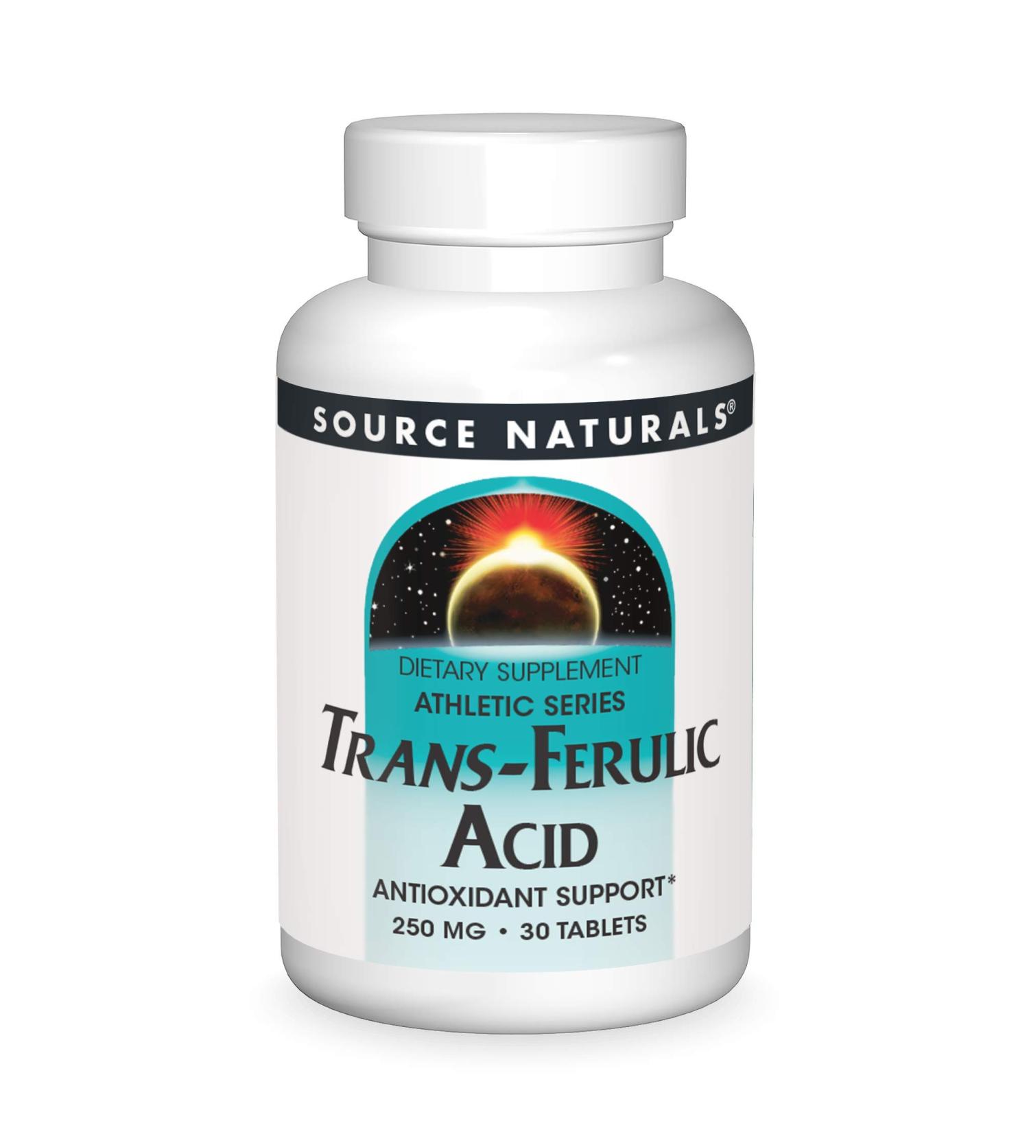 Source Naturals Trans-Ferulic Acid 250mg - 30 Tablets for Antioxidant Support - Buy Online on GoSupps.com
