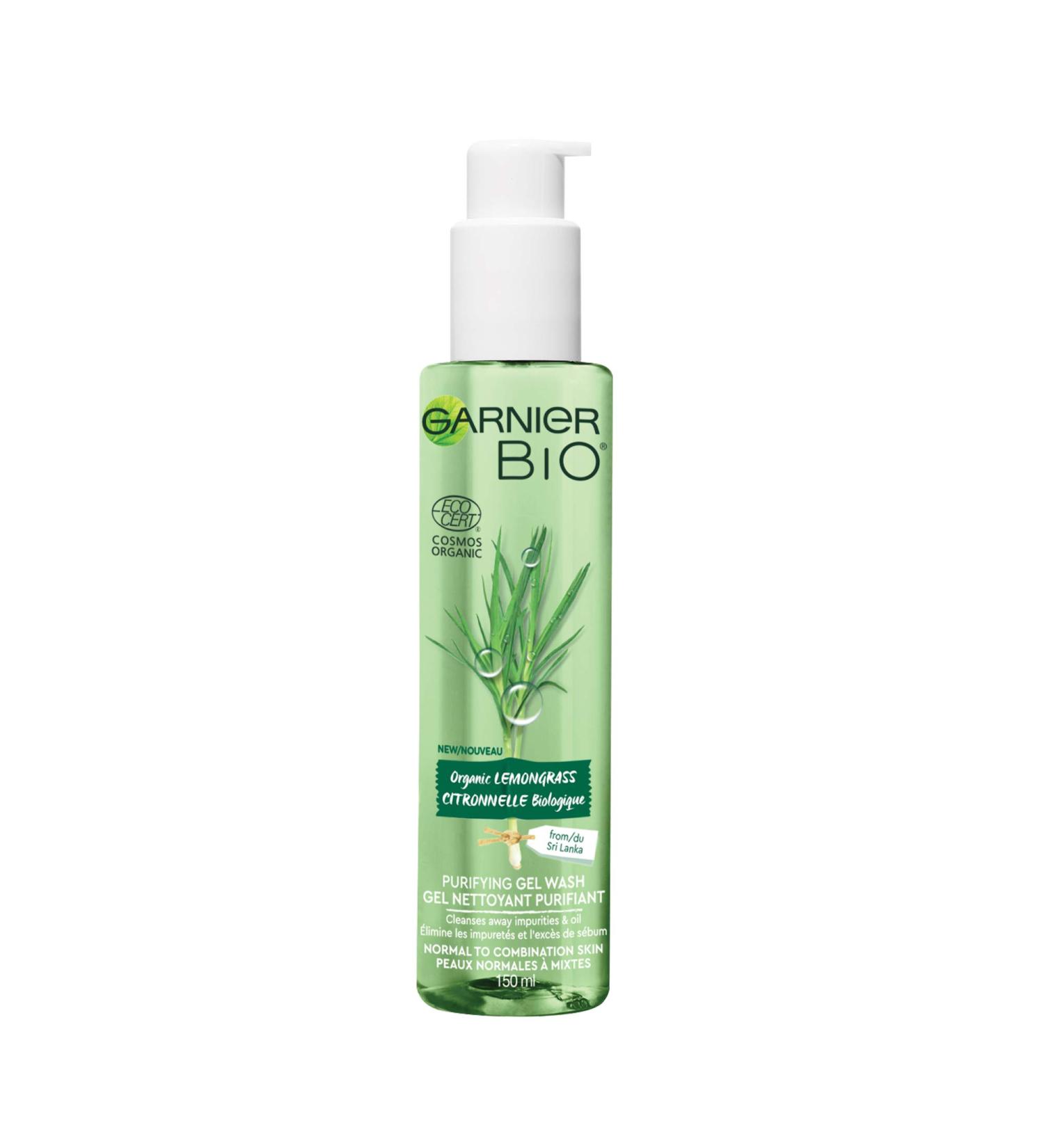 GARNIER Bio Organic Lemongrass Face Gel Wash - 150ml for Normal & Combination Skin | Shop Internationally - Buy Online on GoSupps.com