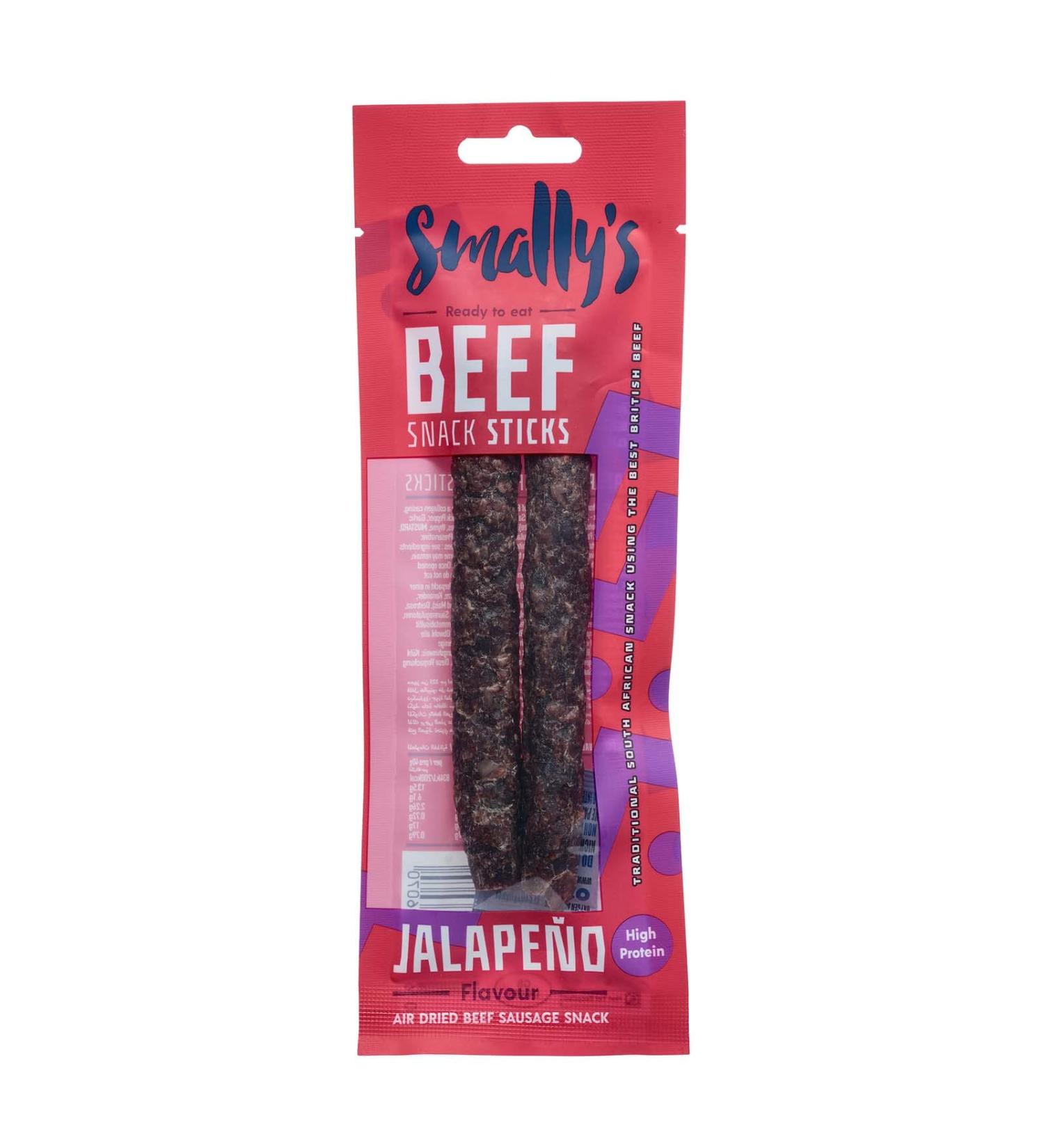  Smally's Biltong Smally's Biltong - Beef Sticks Jalapeno Beef Cabbage High Protein Beef Snack Air Dried South African Traditional Beef Sausage - 40g x 15 Packs - Buy Online on GoSupps.com