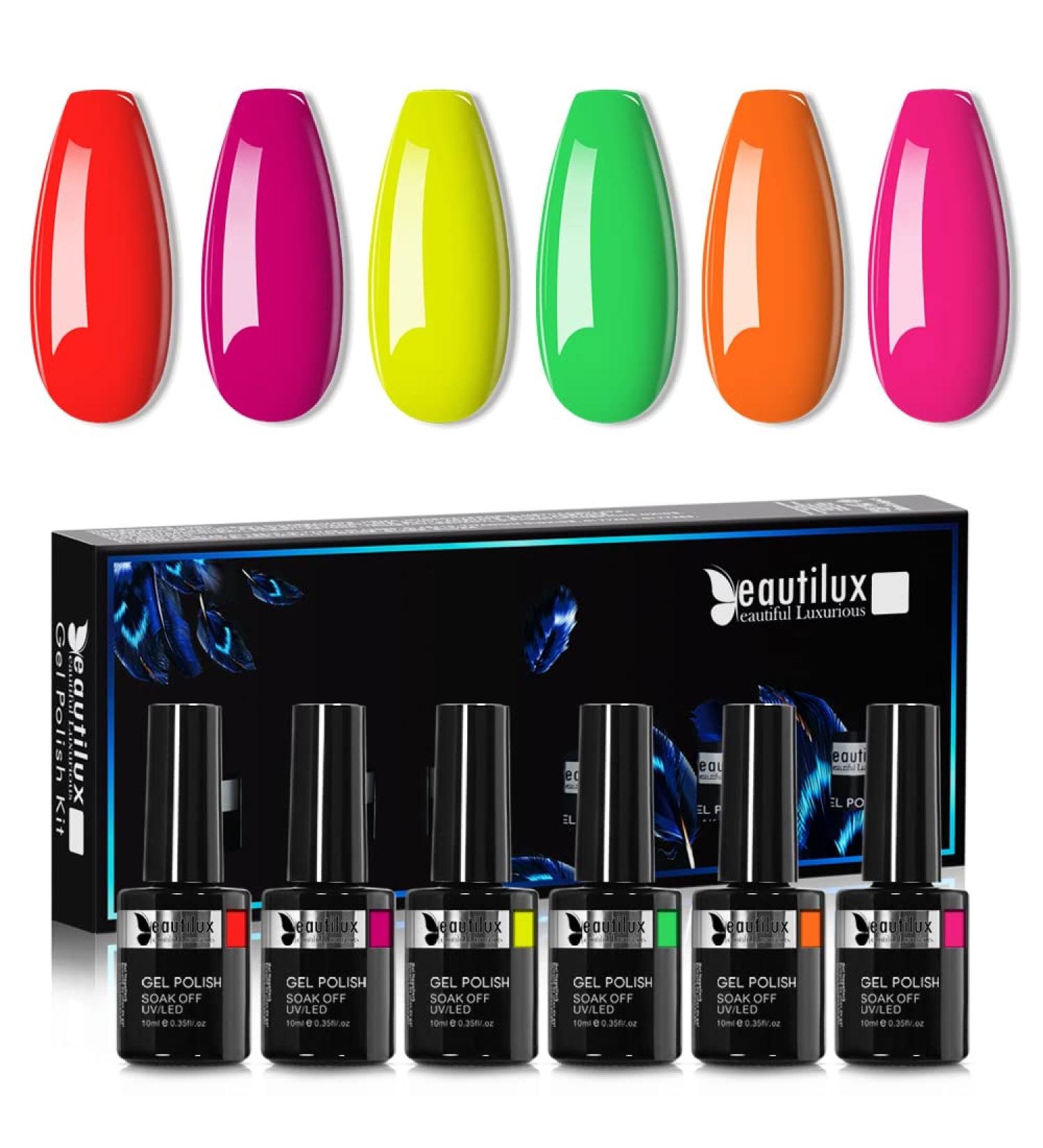 Beautilux Semi-Permanent Nail Polish Gel (Fluorescent colour series) - Buy Online on GoSupps.com
