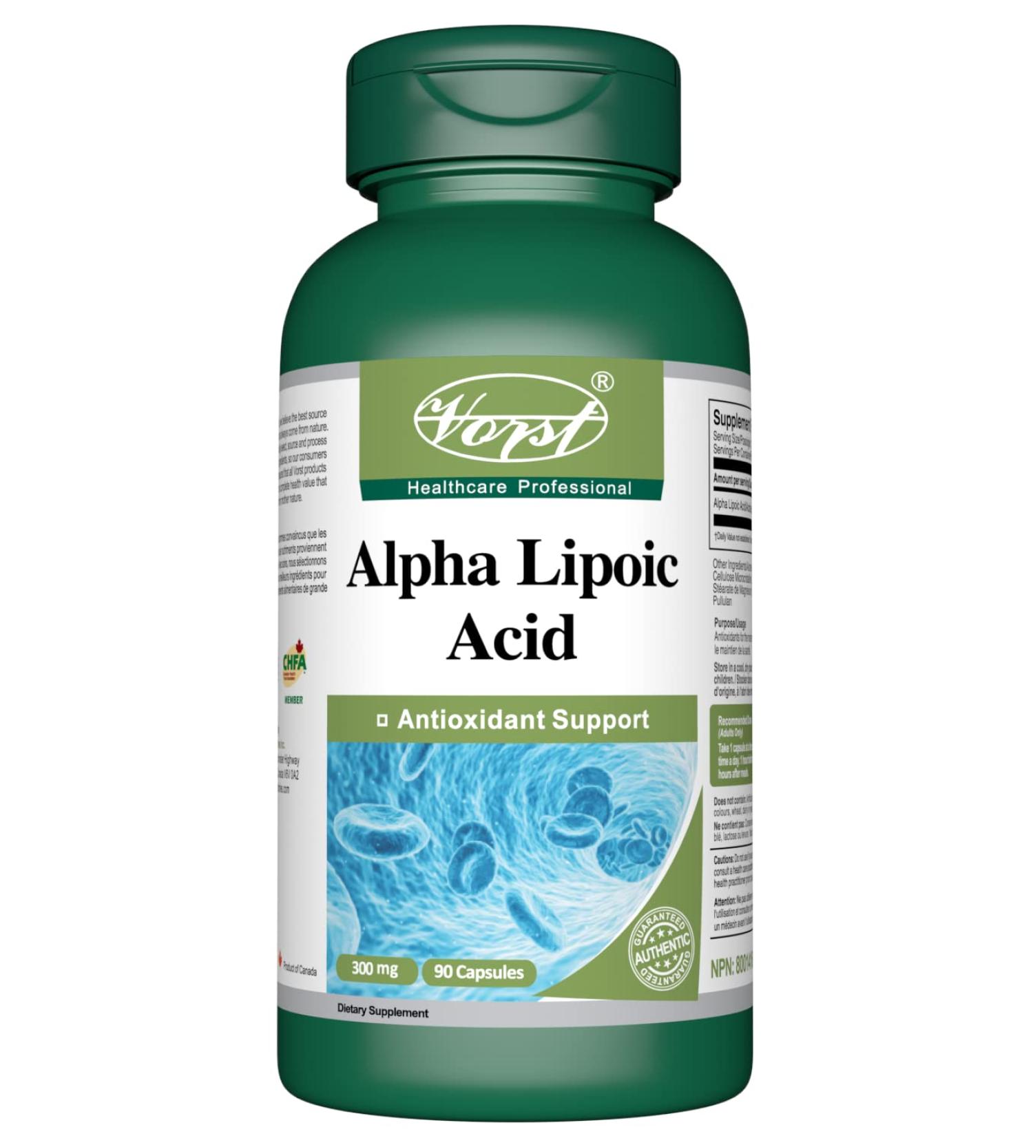 VORST Alpha Lipoic Acid (ALA) 300mg 90 Capsules | Powerful Antioxidant Supplement | Highly Stable DL-ALA Powder Pills (50% R ALA & 50% S ALA Blend) | 1 Bottle 90 count (Pack of 1) - Buy Online on GoSupps.com