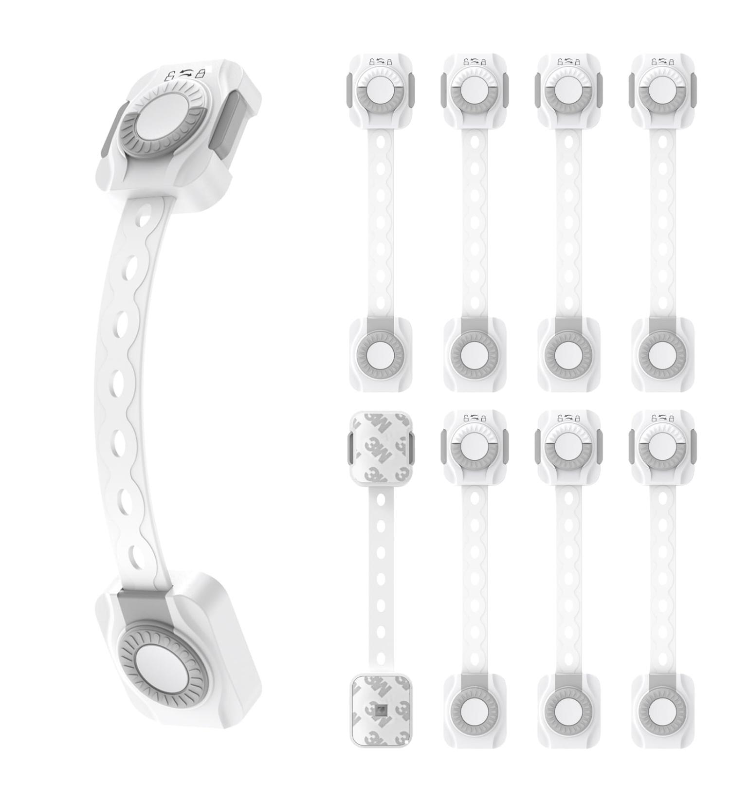 Gfeltuer Child proof baby Safety Locks for Cabinets & Drawers Fridge Toilet Baby Proofing Strap Locks with 4 Extra 3M Adhesives Triple Lock Protection (8-piece baby lock - upgraded version) 8 Count (Pack of 1) - Buy Online on GoSupps.com
