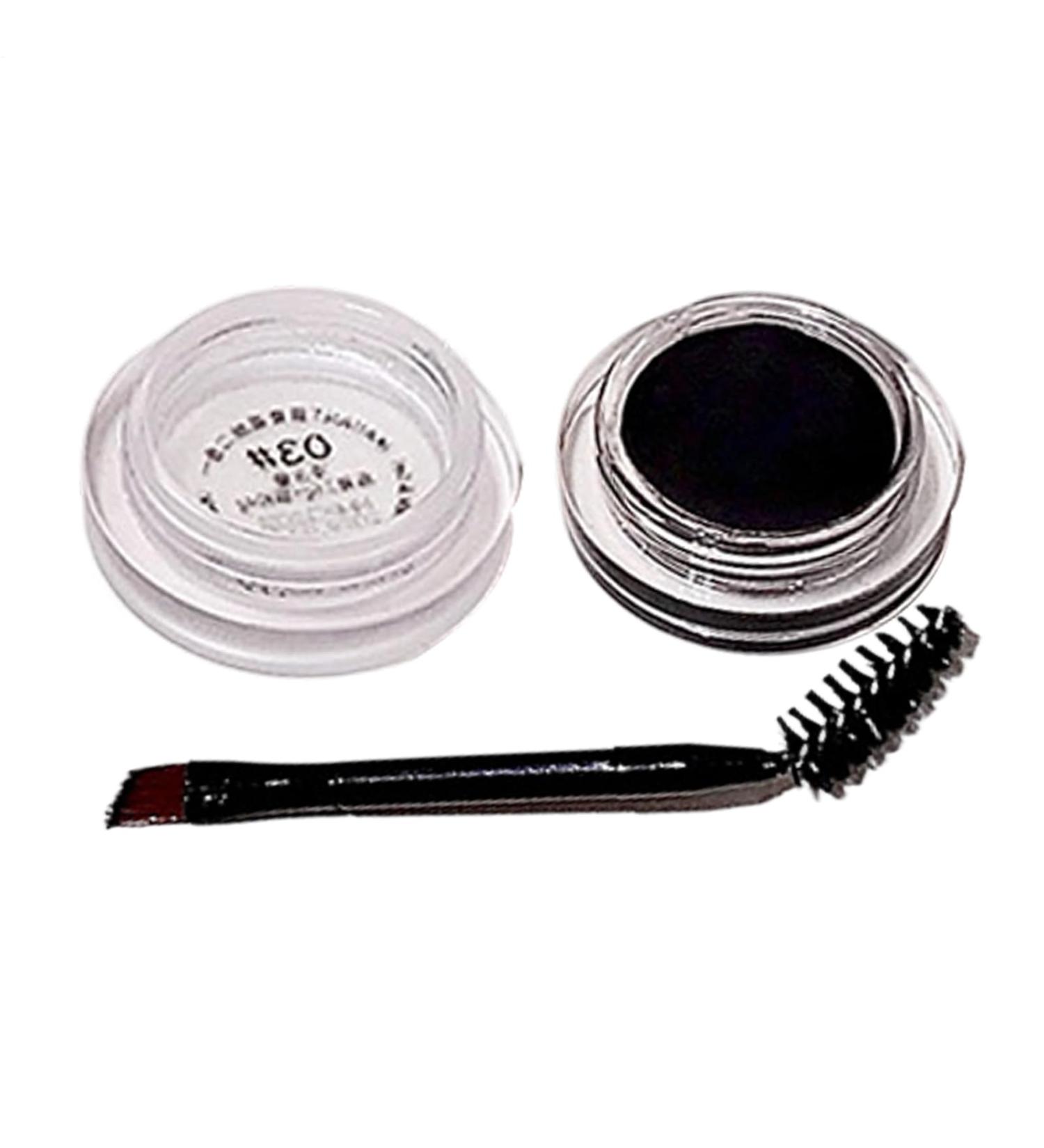 Eyebrow Gel Eyebrow Makeup Waterproof Pomade with Long Lasting with Applicator Brush Natural Look Uniform Perfect Coverage for Travel Sports and Work zwart - Buy Online on GoSupps.com
