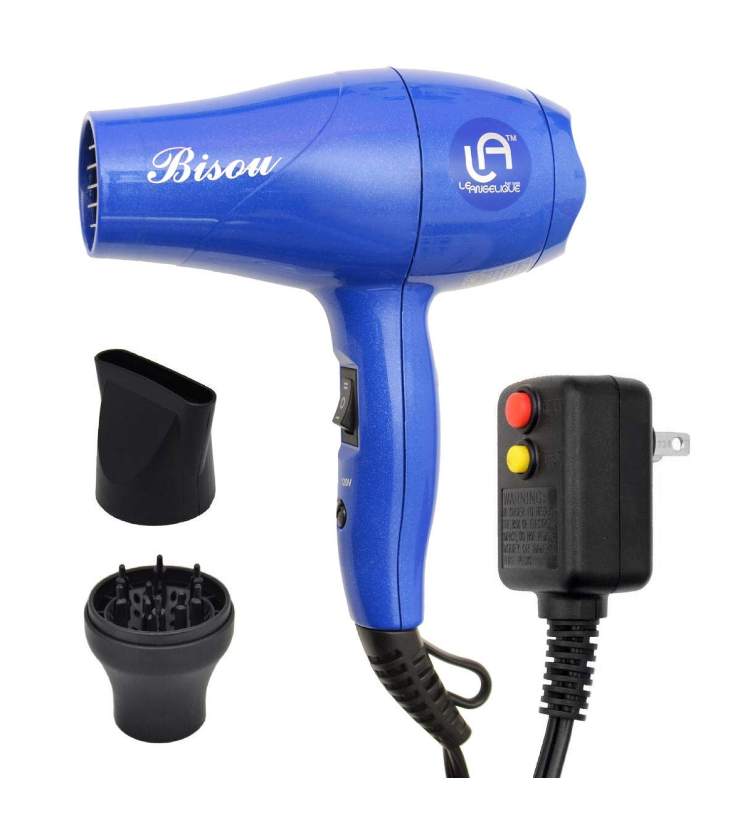 Le Angelique Mini Hair Dryer 1200W Super Strong with Diffuser Travel Size (Blue) - Buy Online on GoSupps.com