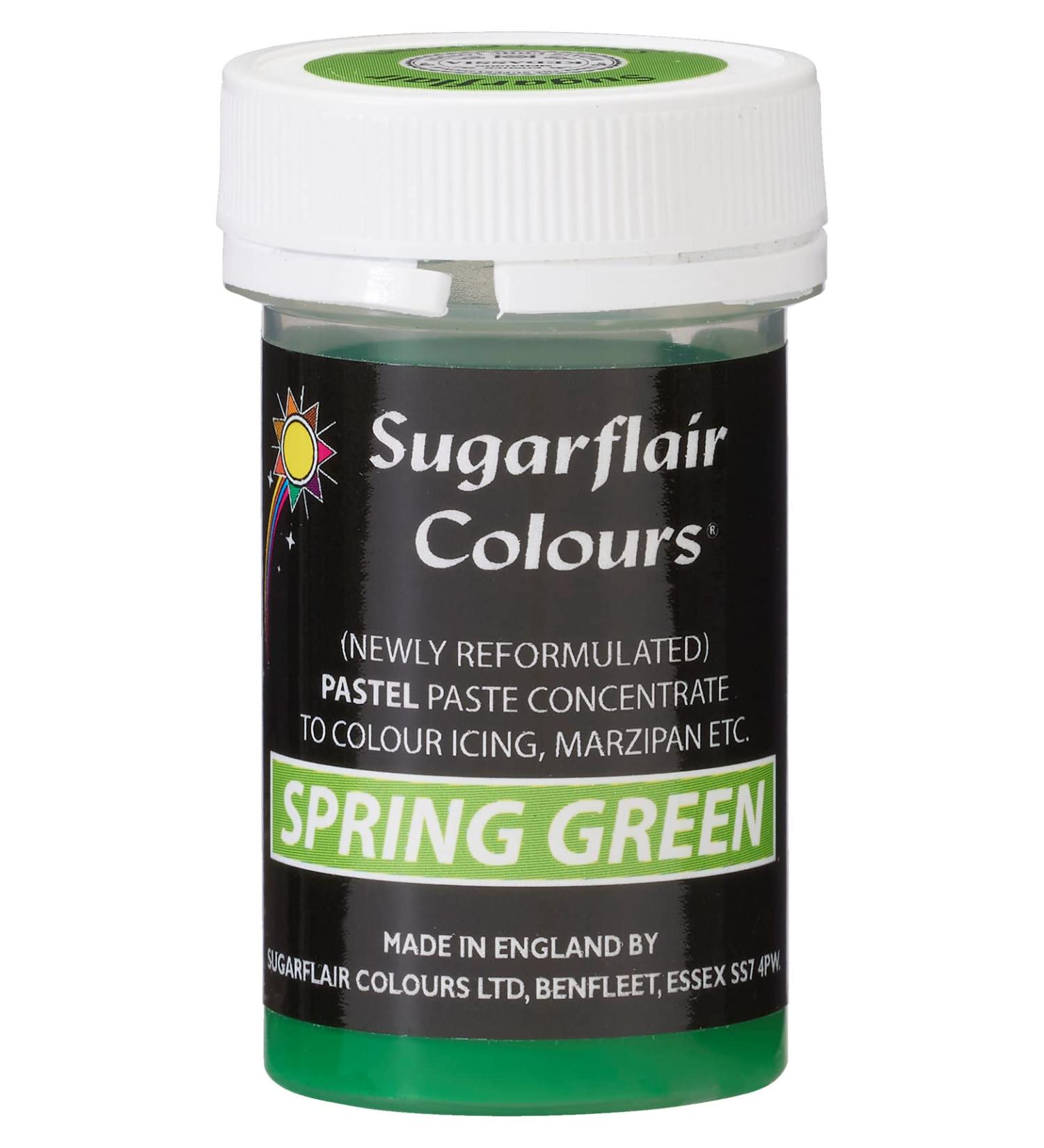 Sugarflair Spring Green Pastel Food Colouring Paste Highly Concentrated for Use with Sugar Pastes Buttercream Royal Icing or Cake Mix Subtle Colour Dye - 25g
