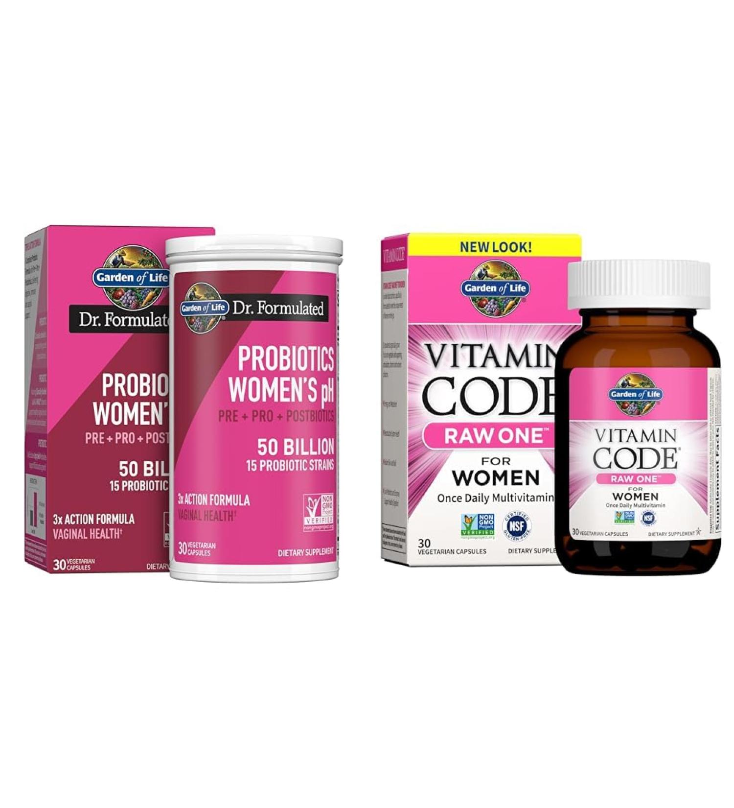 Garden of Life Women's Digestive Immune & Vaginal Health Probiotics Multivitamins 30 Count - Buy Online on GoSupps.com