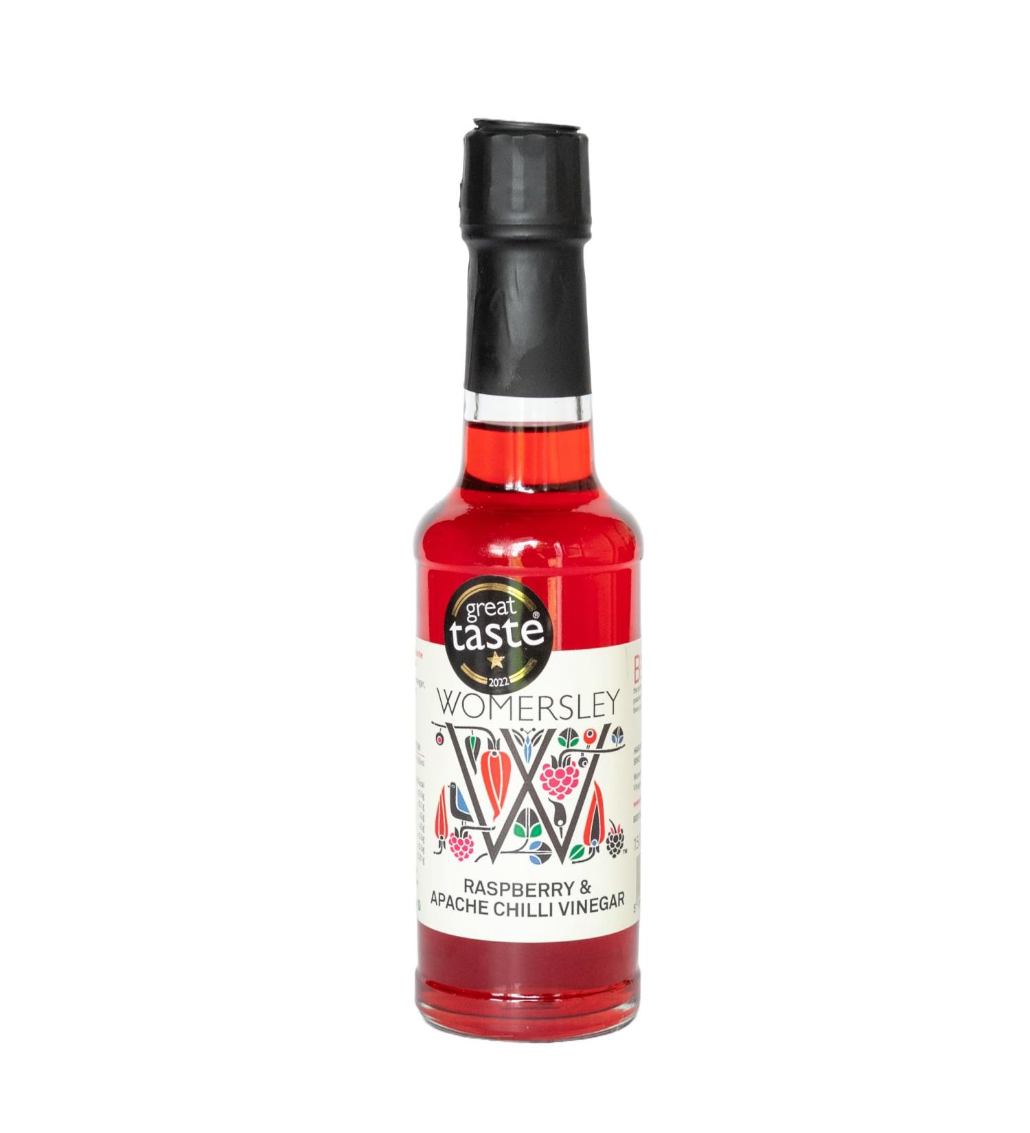 Womersley Raspberry & Apache Chilli Vinegar (150ml) - Ideal for Cooking, Marinades, Seafood, and Salad Dressing - Buy Online on GoSupps.com