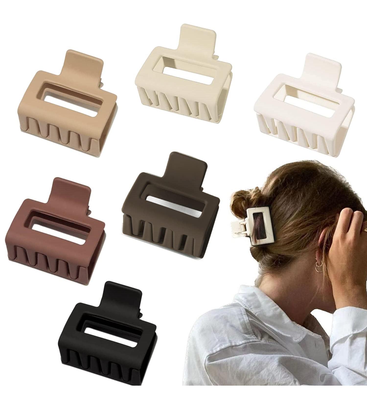 6Pcs Small Hair Claw Clips for Thin Hair - 2 Inch Non-Slip Strong Hold, Neutral Colors - Perfect Valentine Gift for Women and Girls - Buy Online on GoSupps.com