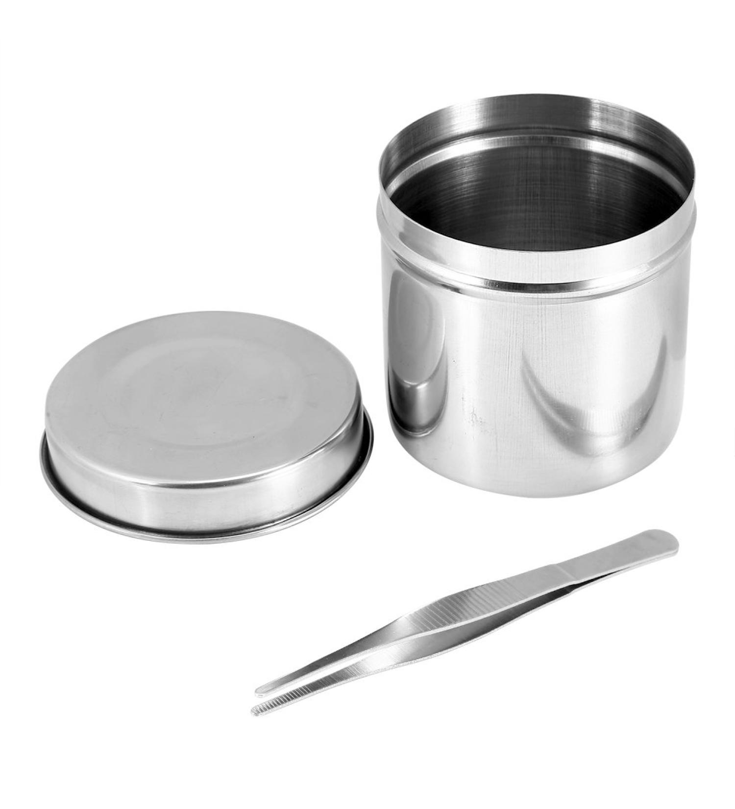 Stainless Steel Disinfection Jar with Tweezers(9cm) - Buy Online on GoSupps.com