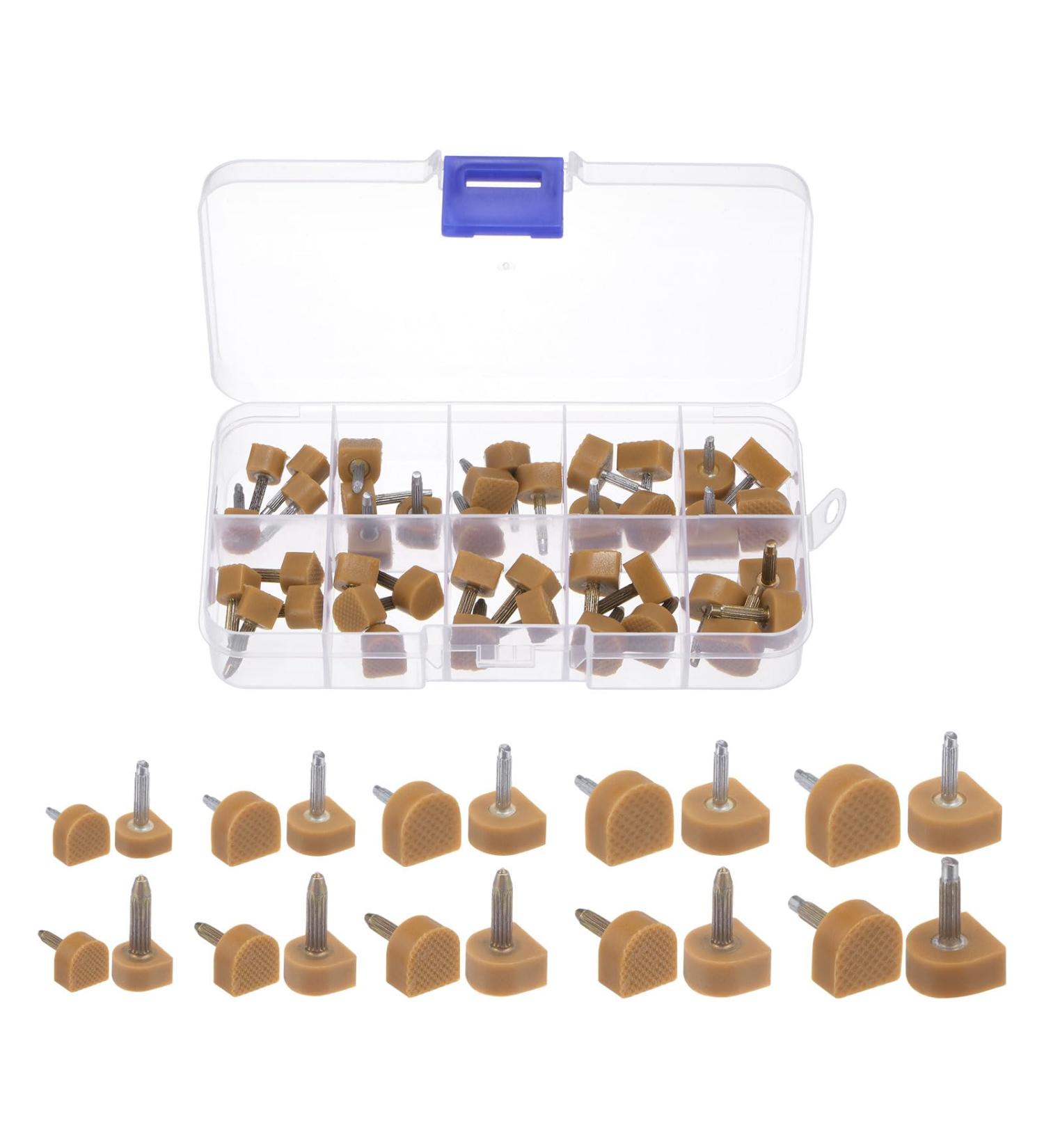 HARFINGTON High Heel Replacement Tips Kit - 20 Pairs U Shaped Protectors for 8-12mm Heels - Durable Beige Cap Dowels for Shoe Repair - Buy Online on GoSupps.com