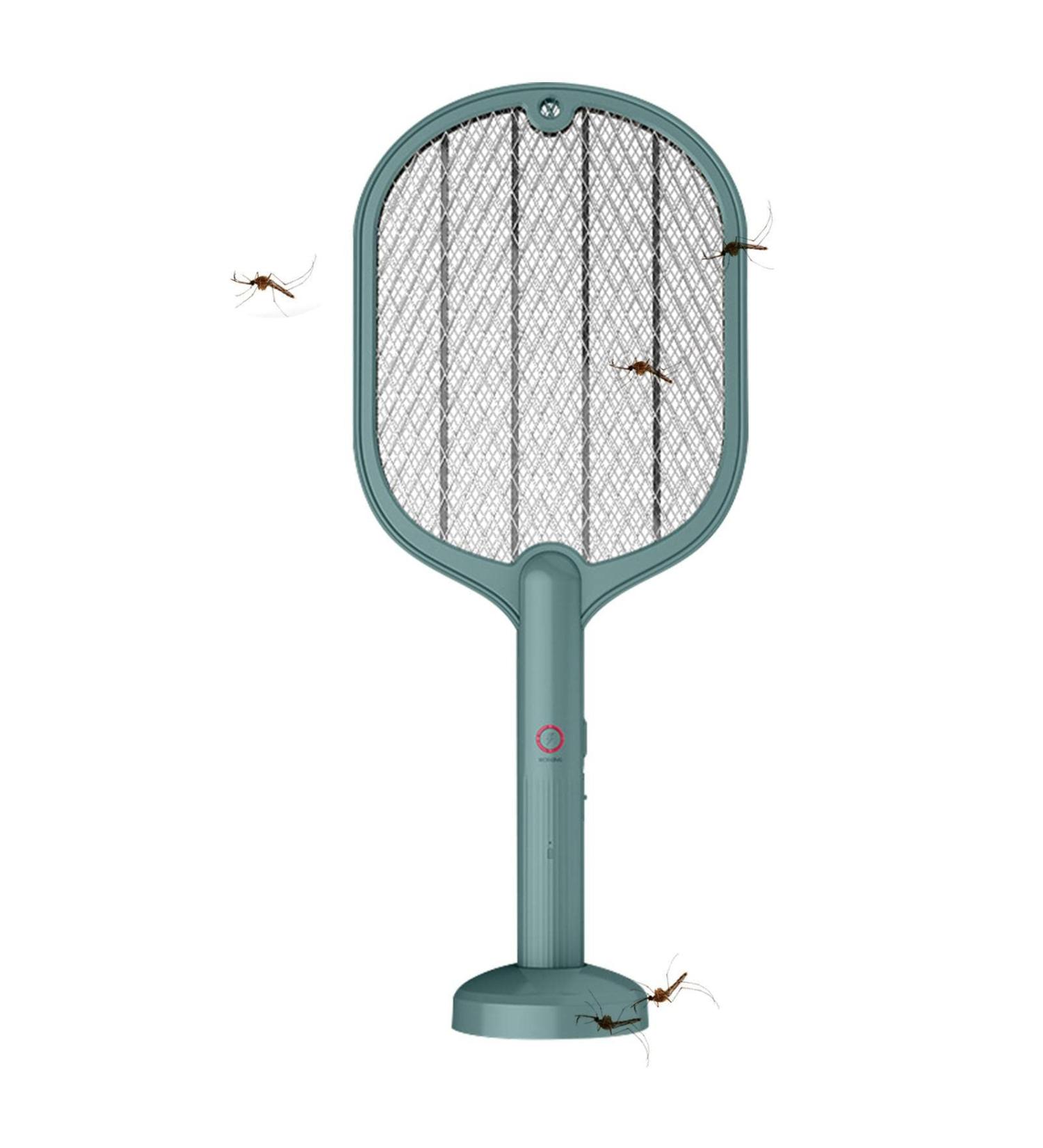 Electric Fly Swatter | 3000V Electric Indoor UV Light 2 in 1 Inhaled Photocatalyst Fly LED Lamp with 3-Layer Safety Mesh (Green) - Buy Online on GoSupps.com