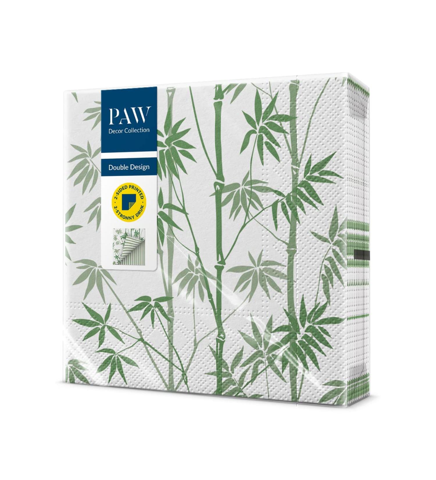 Buy PAW 3-Layer Paper Napkins (33x33 cm) - 20 Pack | Perfect for Birthdays Weddings & Parties | Eco-Friendly Bamboo Design - Green Stripes - Buy Online on GoSupps.com