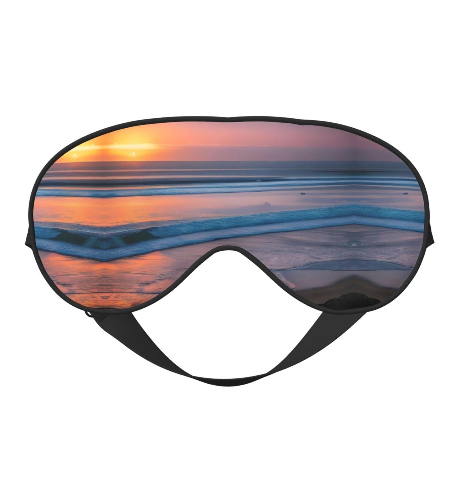 SSIMOO Sunset Beach Sleep Mask - Adjustable Breathable Fashionable Eye Mask for Comfortable Sleep | International Shipping - Buy Online on GoSupps.com