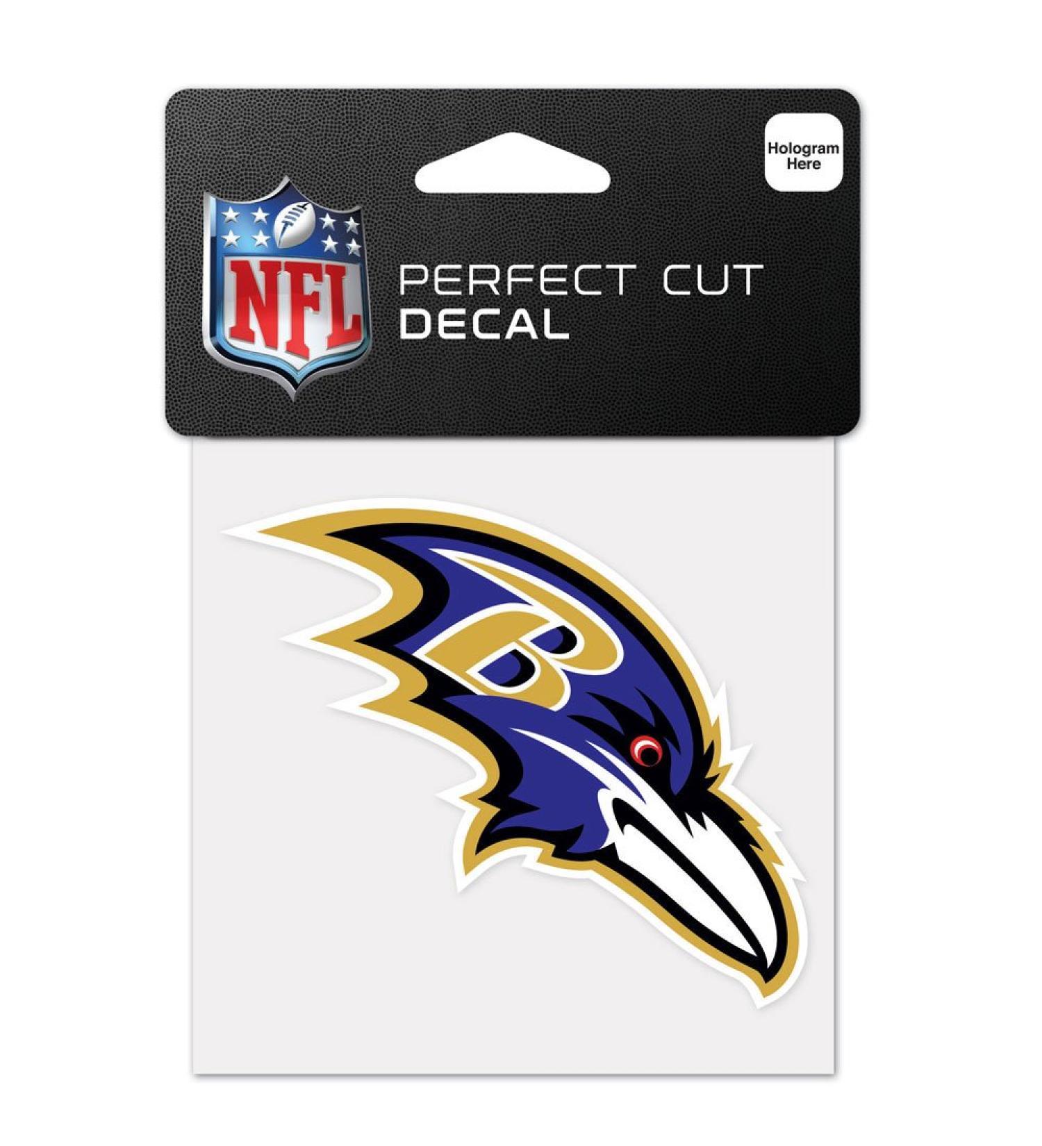 NFL Baltimore Ravens 63037011 Perfect Cut Color Decal 4 x 4 Black
