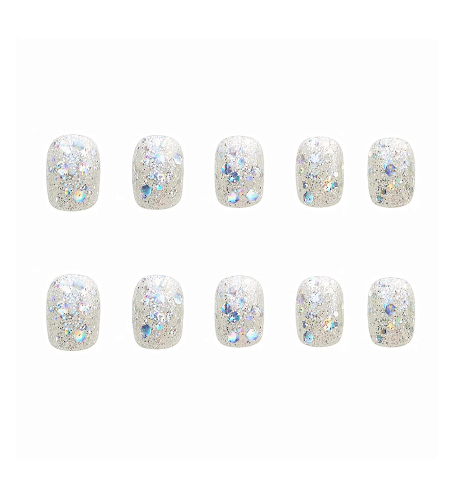 Chtom Ni a 355-Mini Starry Fake Tabs wearing a nail sticker with metal stickers 24 tablets