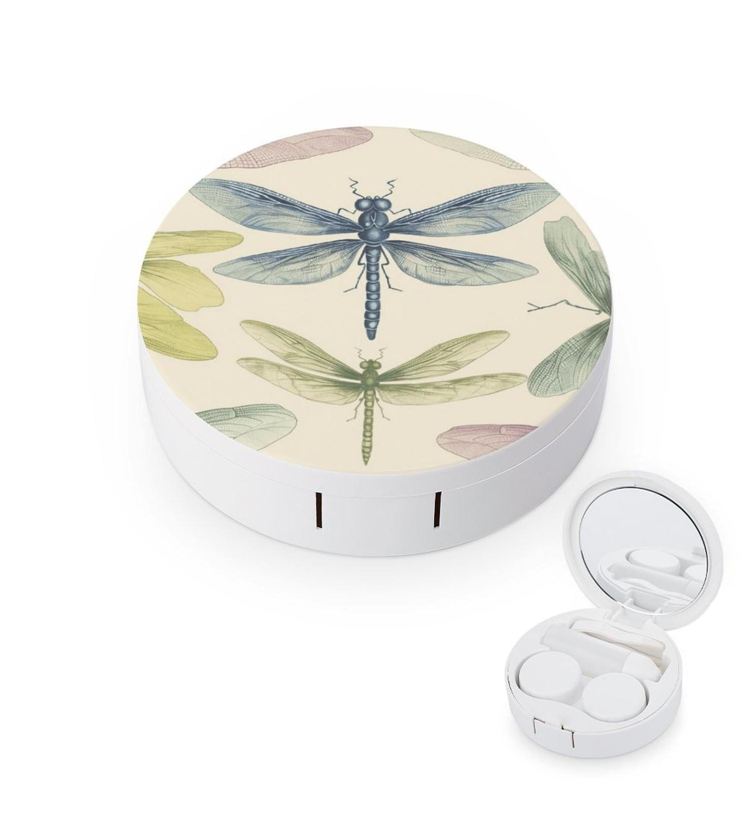 Contact Lens Case - Dragonfly Drawing Print | Travel & Care Box for Contact Lenses - Buy Online on GoSupps.com