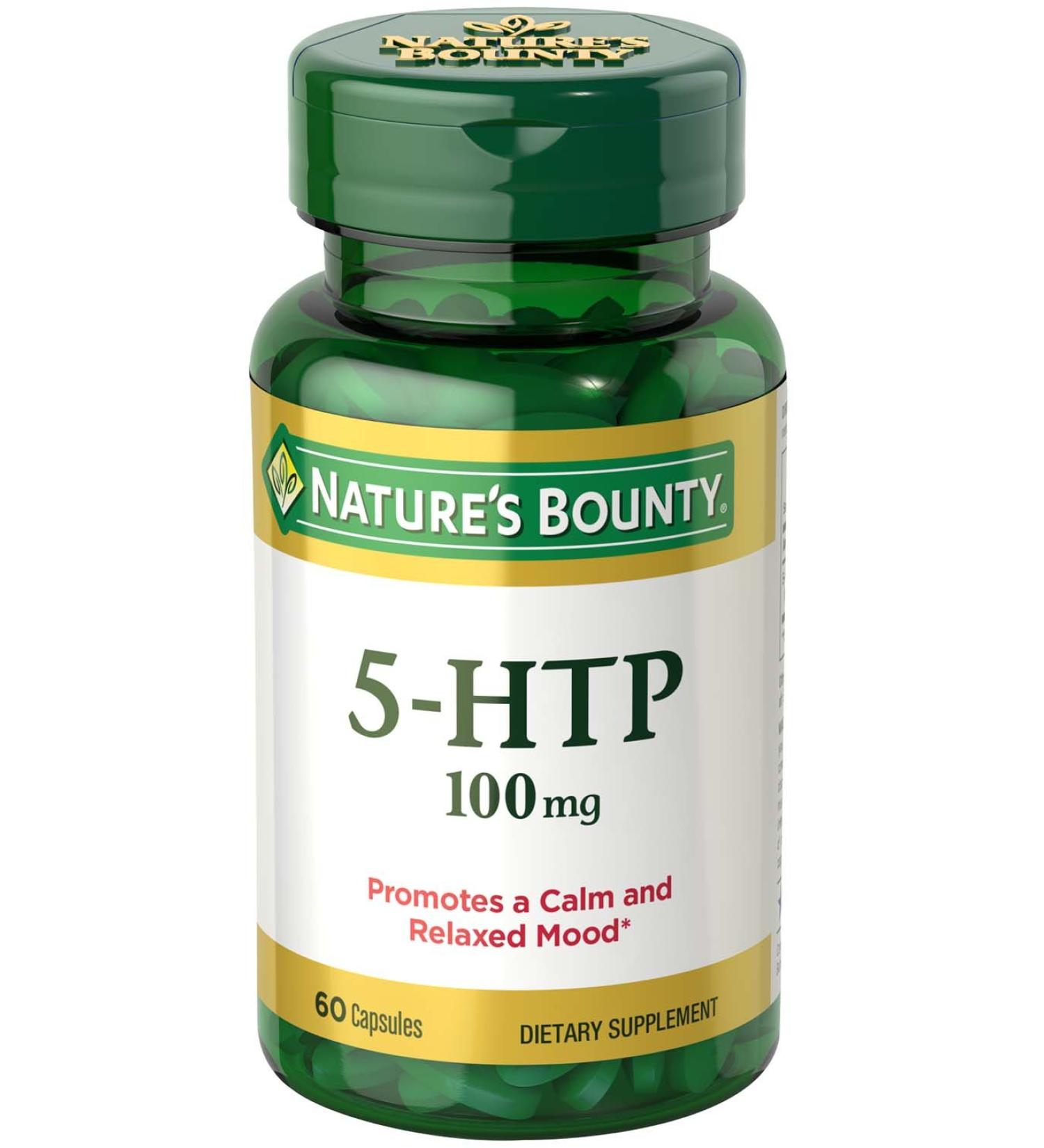 Nature's Bounty 5-HTP 100 mg - Mood Support & Sleep Aid - 60 Capsules - Buy Online on GoSupps.com