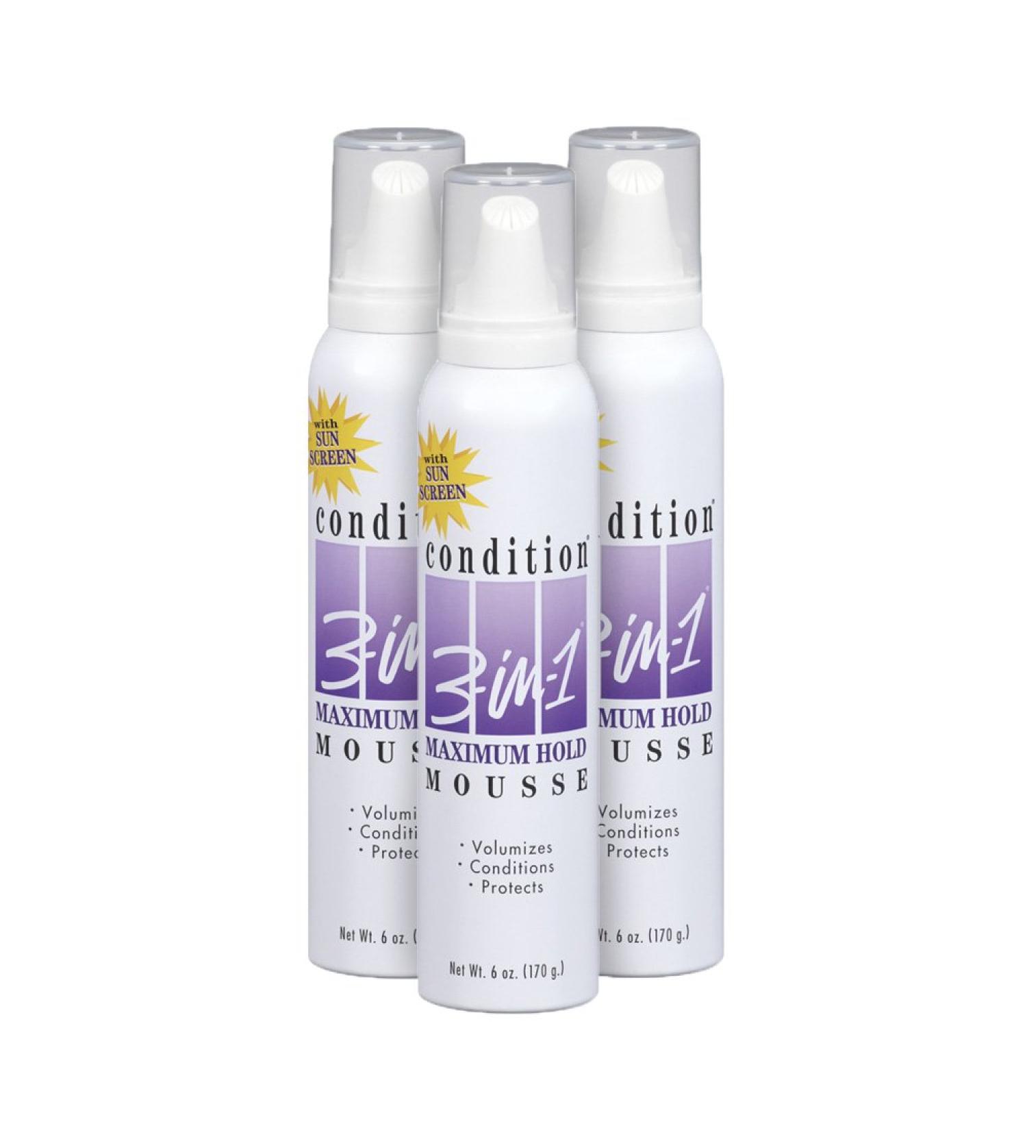 CONDITION 3 IN 1, Mousse, Maximum Hold, 6 oz, (3 Pack)