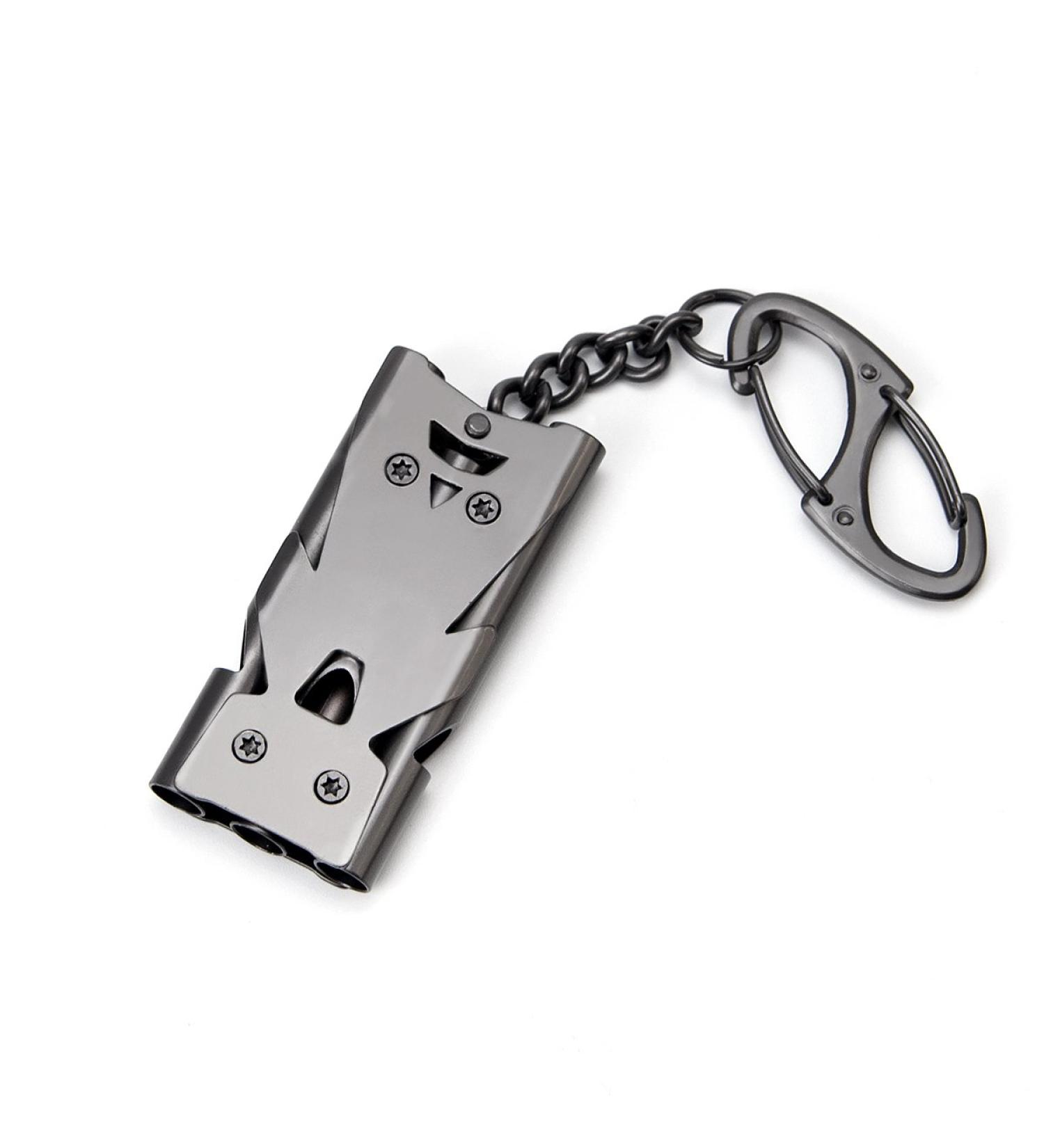 Binboll Stainless Steel Emergency Whistle Keychain - High Decibel Three Tubes Whistle for Safety and Self Defense - Buy Online on GoSupps.com
