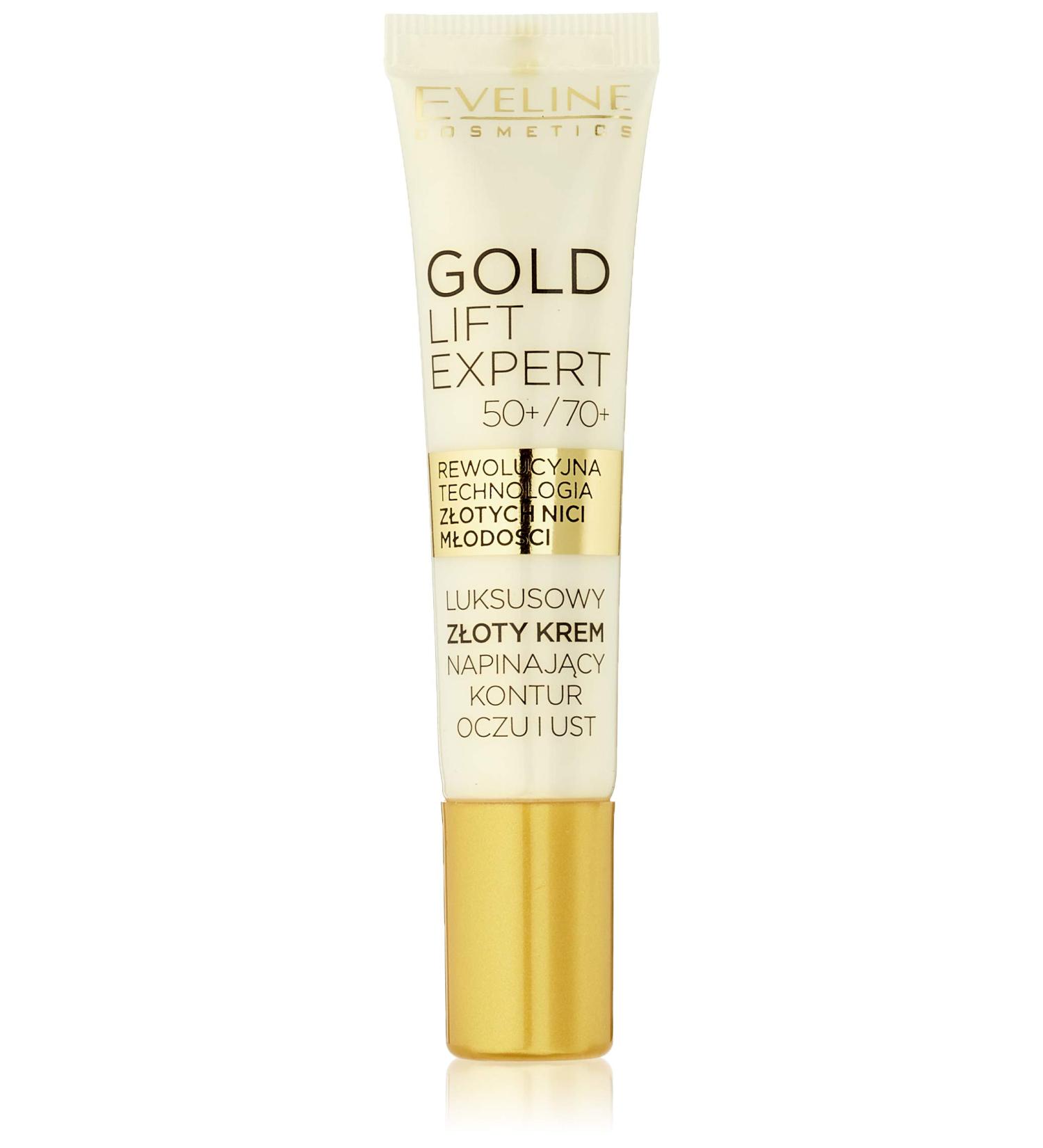 Eveline Cosmetics Gold Lift Expert Eye/Lip Cream 50+/70+ 15 ml - Anti-Aging Firming & Hydrating - International Shipping Available - Buy Online on GoSupps.com