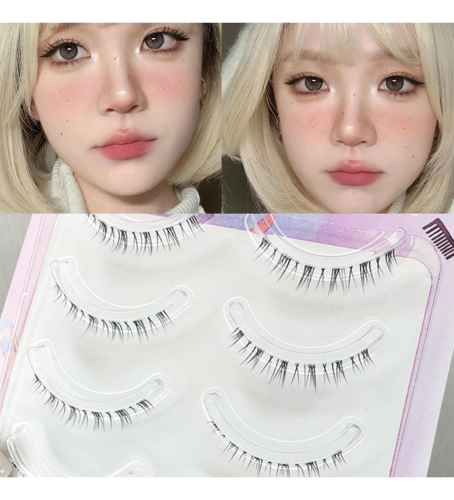 Okdeals 5 Pairs Thai Style 3D Lower Lashes - Natural Look Manga & Anime Lashes with Soft Clear Band for Cosplay & Beauty - Eyelash Extension Tools - Buy Online on GoSupps.com