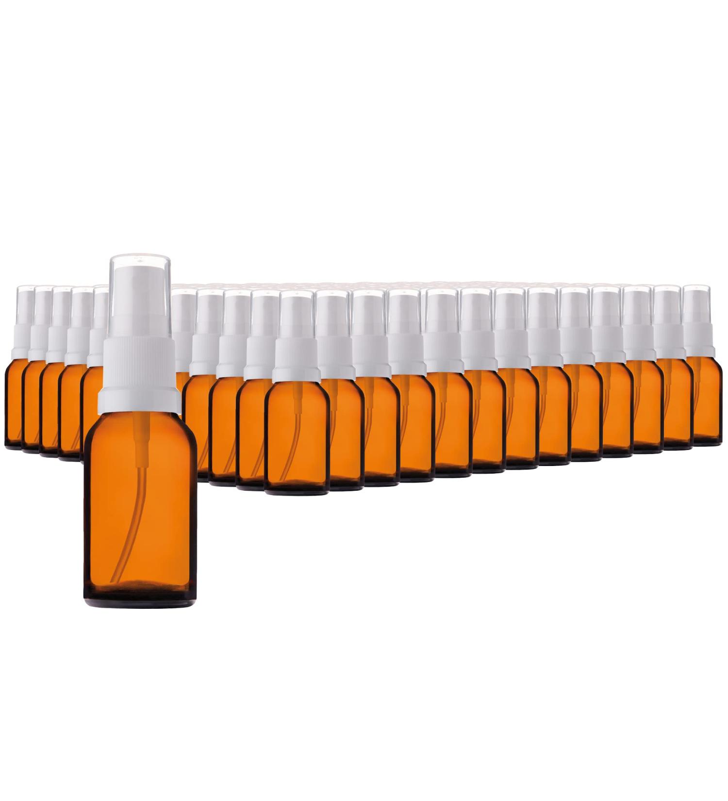 Handsunity 15ml-156Stk spray glass bottle-pharmacy amber glass bottle set with white atomizer glass spray bottle made of brown las including 5 accessories 15ml-156 pieces White cap