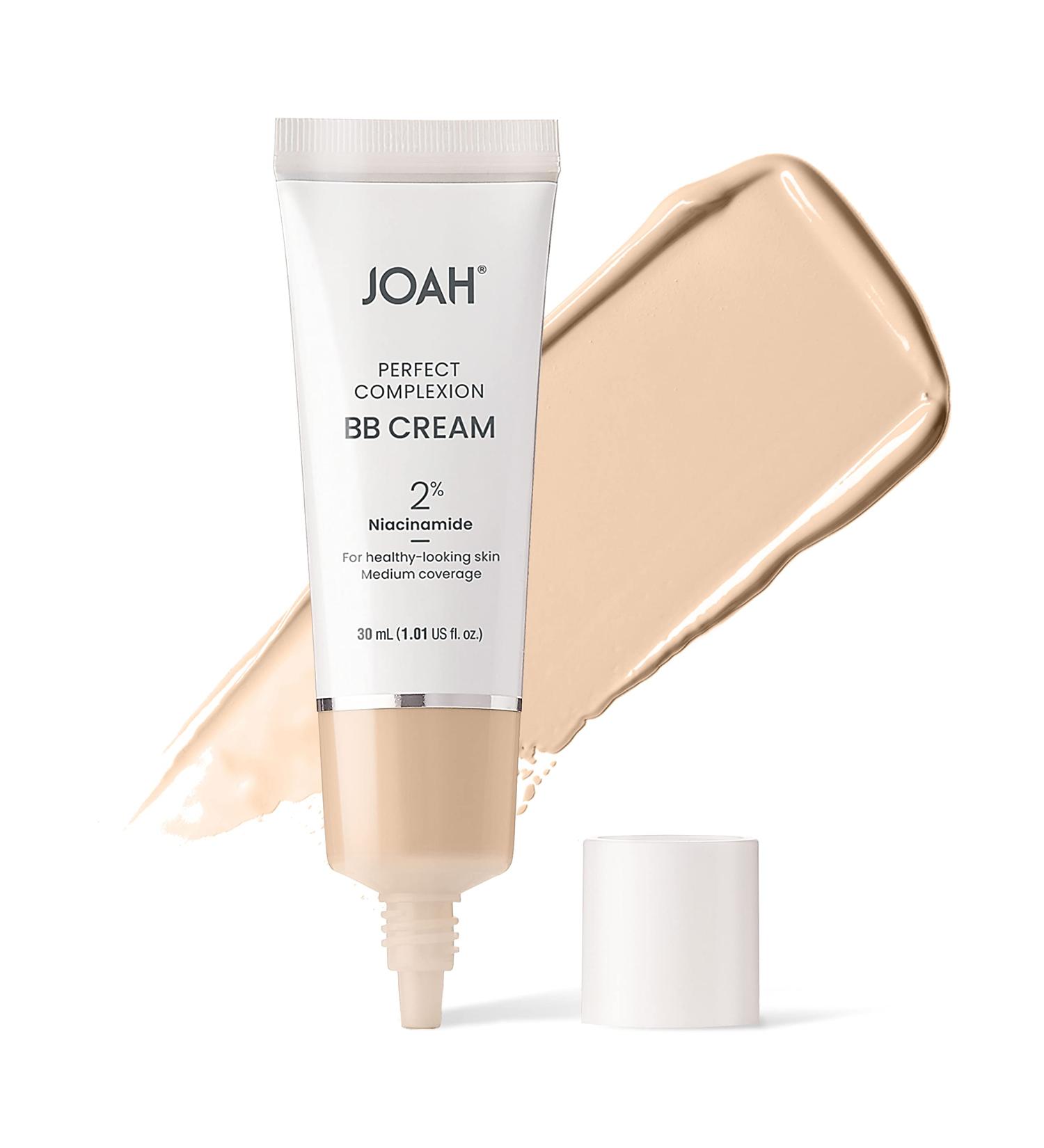 JOAH Beauty Perfecting BB Cream with Hyaluronic Acid and Niaciminade Korean Makeup with Medium Buildable Coverage Evens Skin Tone Lightweight Semi Matte Finish Fair with Warm Undertones - Buy Online on GoSupps.com