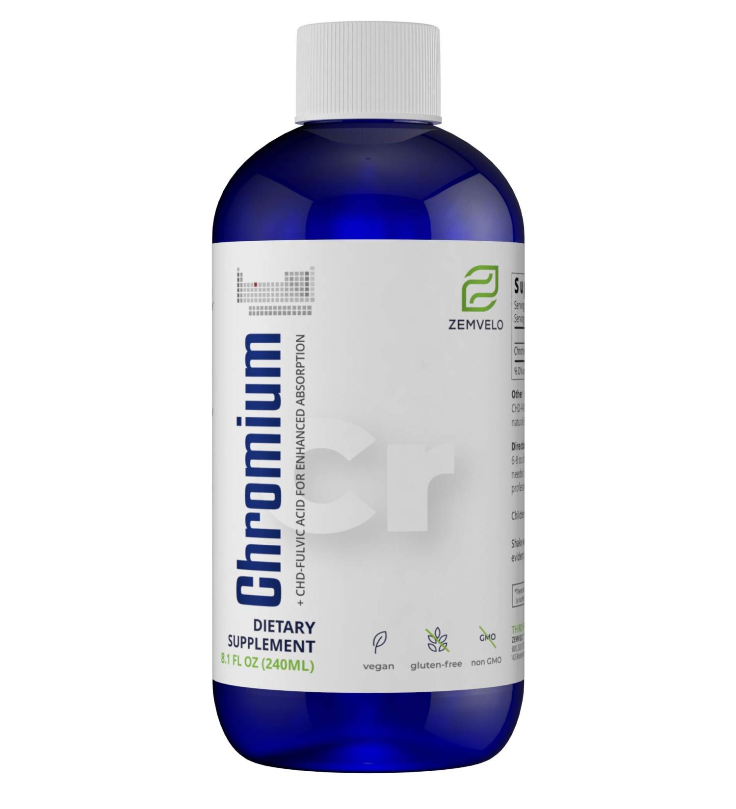 Liquid Ionic Chromium - 96 Day Supply for Blood Sugar Balance & Graceful Aging in Adults - Buy Online on GoSupps.com