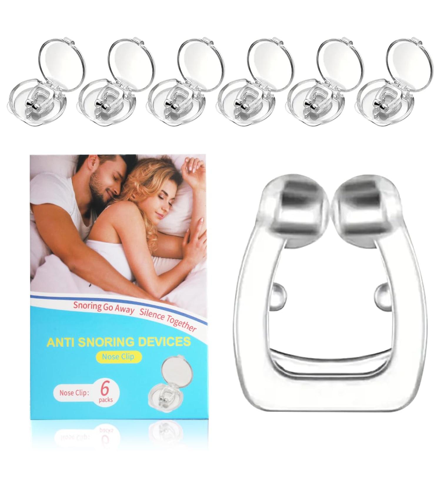 Buy Anti Snoring Devices - Silicone Nose Clip Snore Stopper (Pack of 6) | Adjustable Magnet for Men & Women | Effective Snore Relief - Buy Online on GoSupps.com