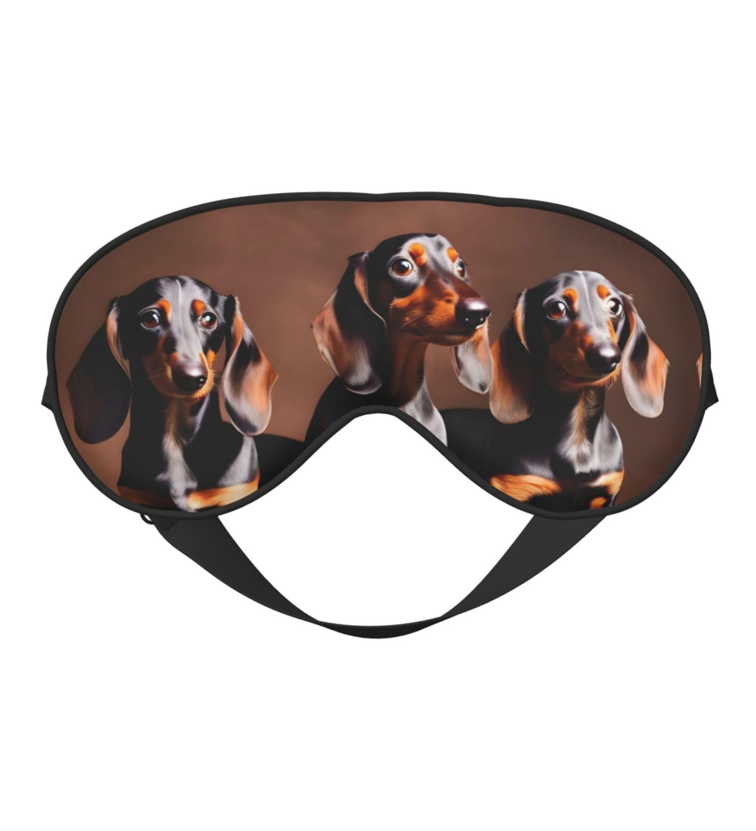 Dachshund Weiner Dog Print Eye Mask | Soft Light Blocking Travel & Sleep Mask - Adjustable & Comfortable - Perfect for Yoga - Buy Online on GoSupps.com