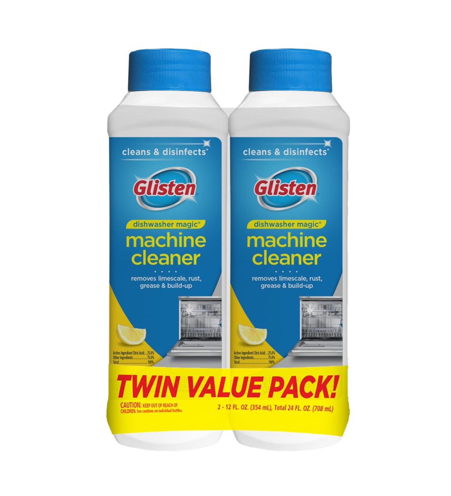 Glisten Dishwasher Magic Machine Cleaner & Disinfectant 12oz - 2-Pack - Buy Online on GoSupps.com