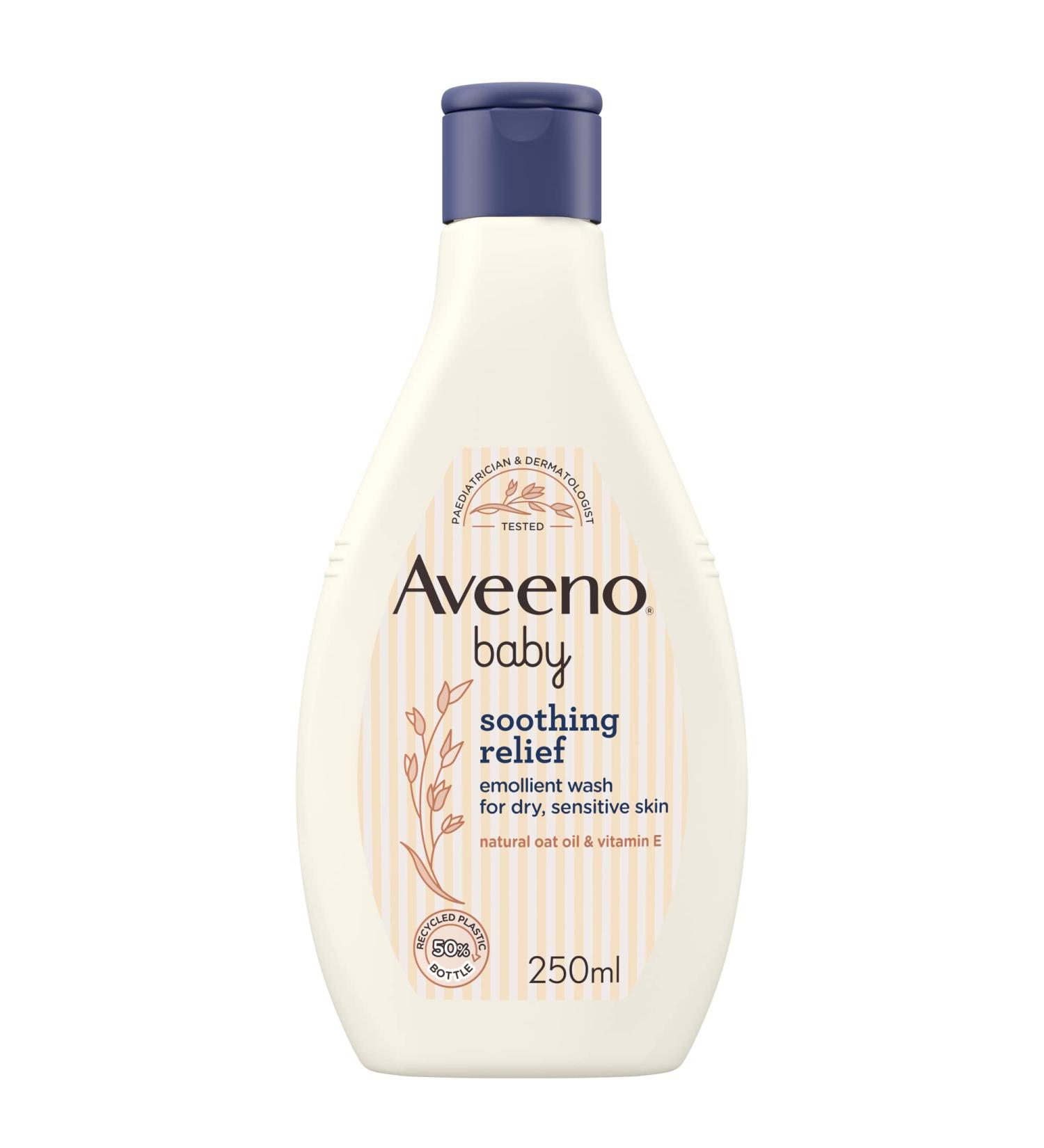 Aveeno Baby Soothing Relief Emollient Wash 250ml - Gentle Skin Care Solution - Buy Online on GoSupps.com