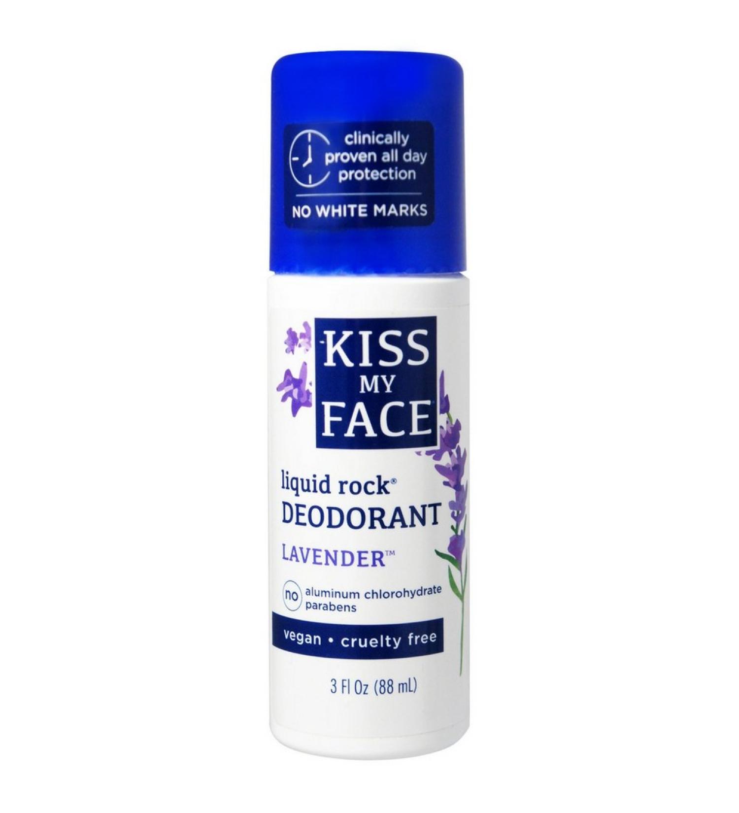 Kiss My Face Paraben Free Liquid Rock Roll-On Deodorant-Lavender-3 oz