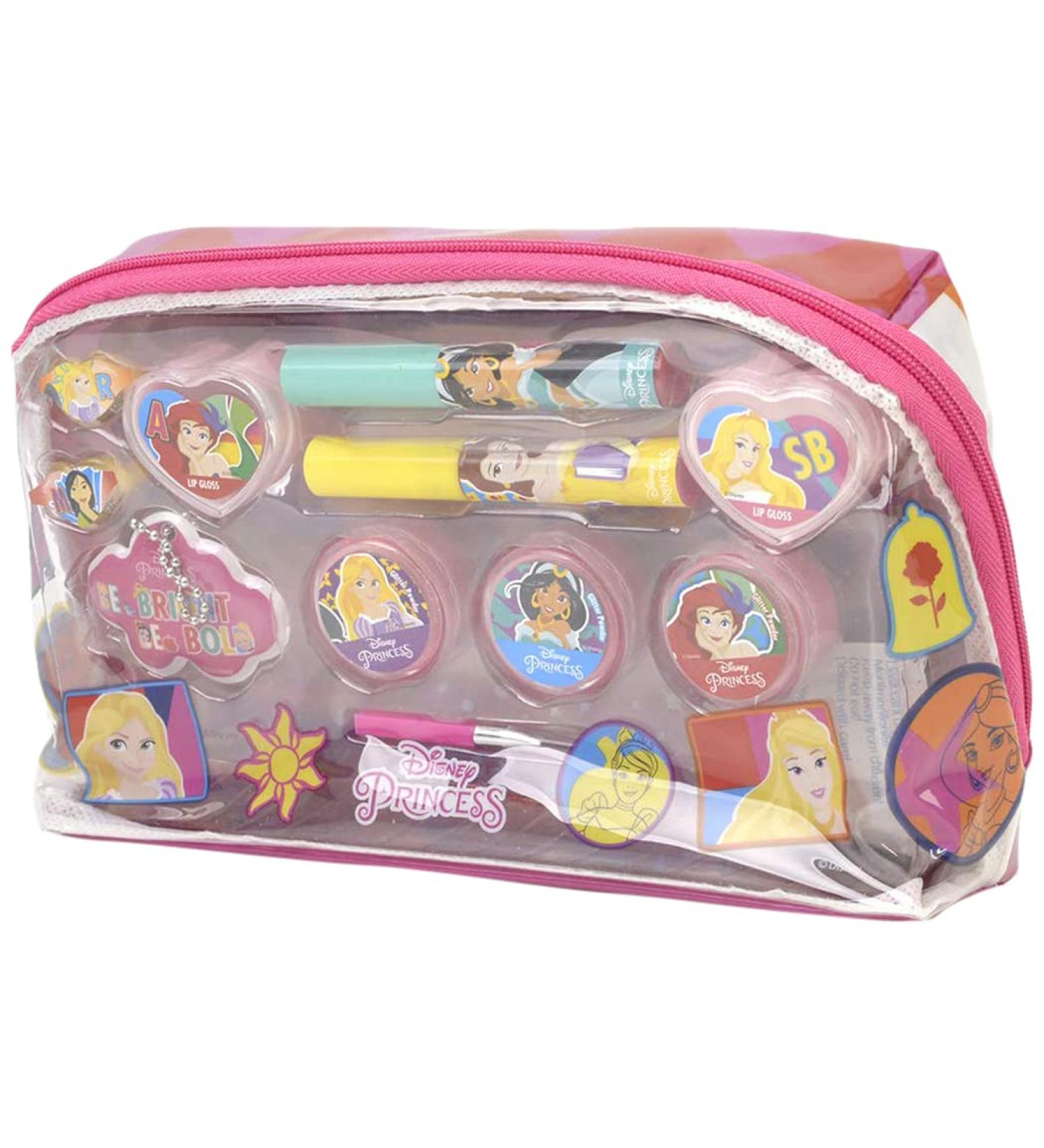 Markwins Princess Essential Makeup Bag - Girl Makeup Set - Disney Princess Make up and Beauty Set for Girls in a Colourful Beauty bag- Makeup Kit and Fun Accessories - Toys and Gift for Kids 2022 Version